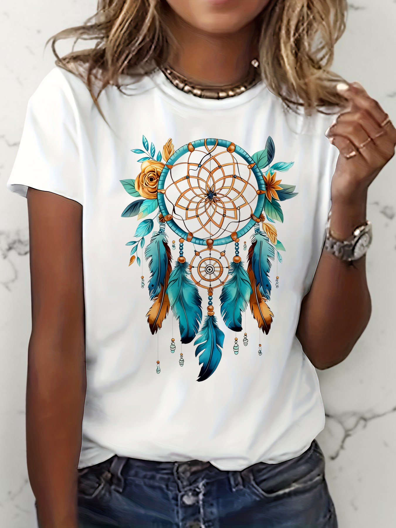 White Graphic Print Short Sleeve T-Shirt