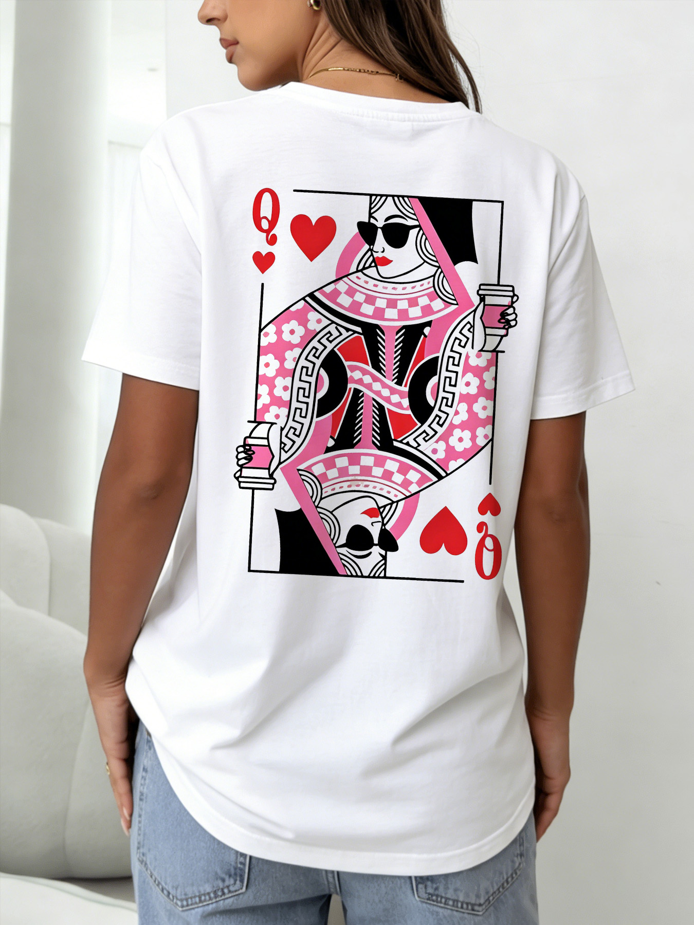 White Graphic Print Short Sleeve T-Shirt