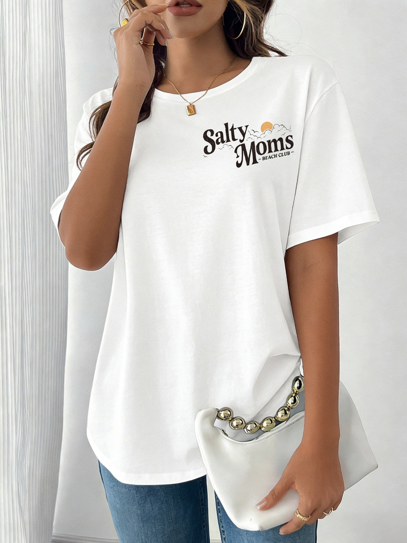 White Graphic Print Short Sleeve T-Shirt