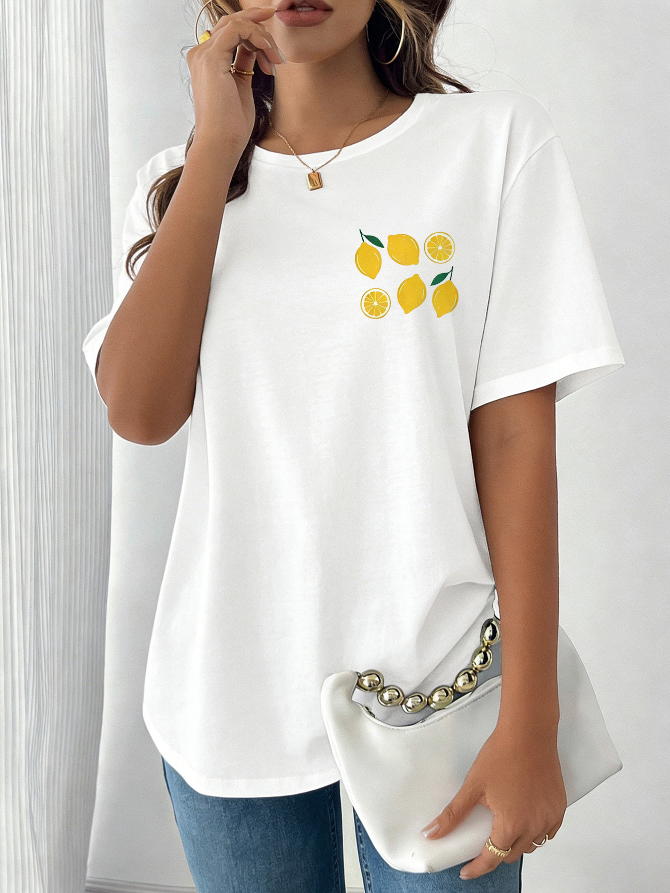White Graphic Print Short Sleeve T-Shirt