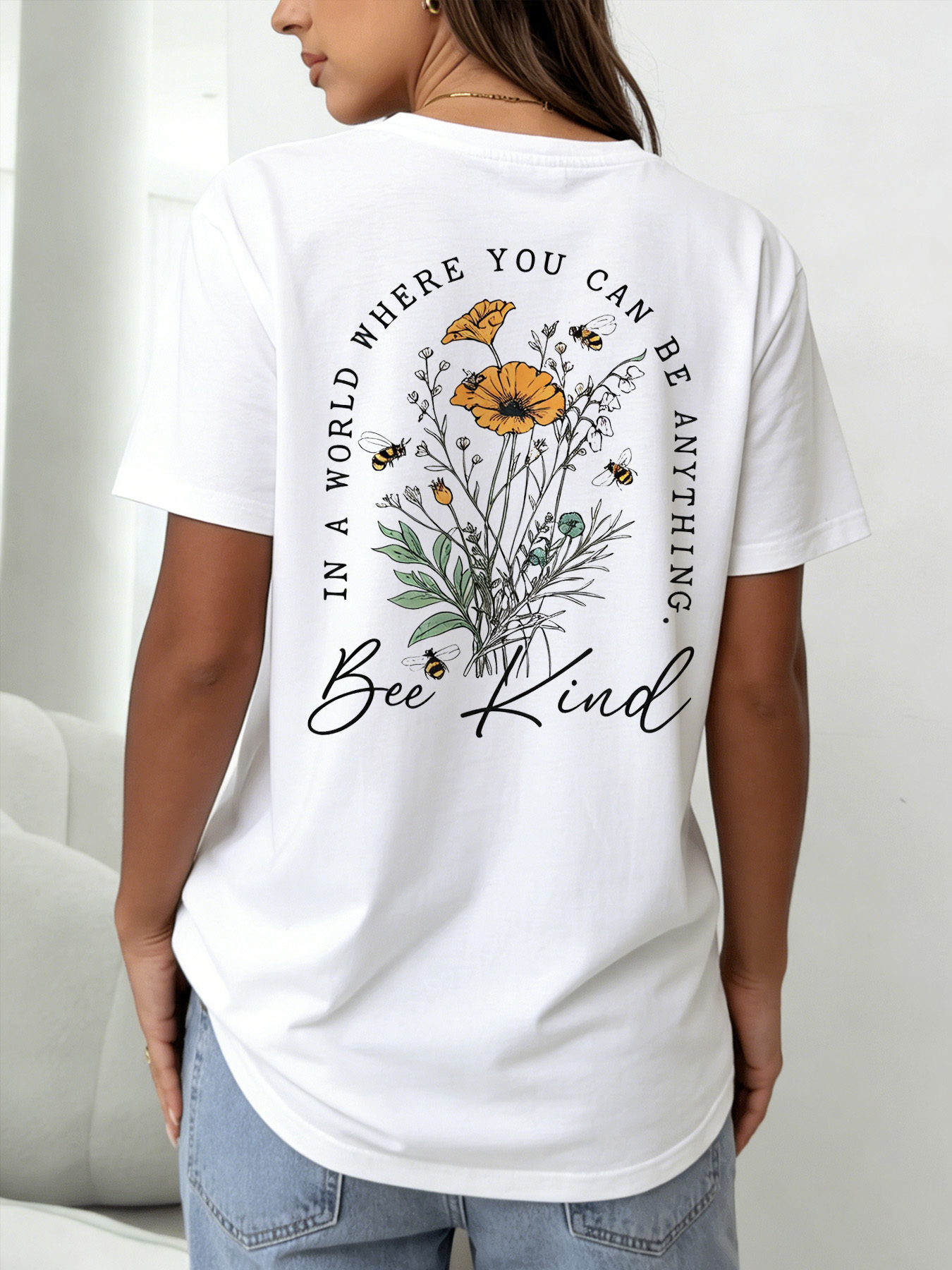 White Graphic Print Short Sleeve T-Shirt