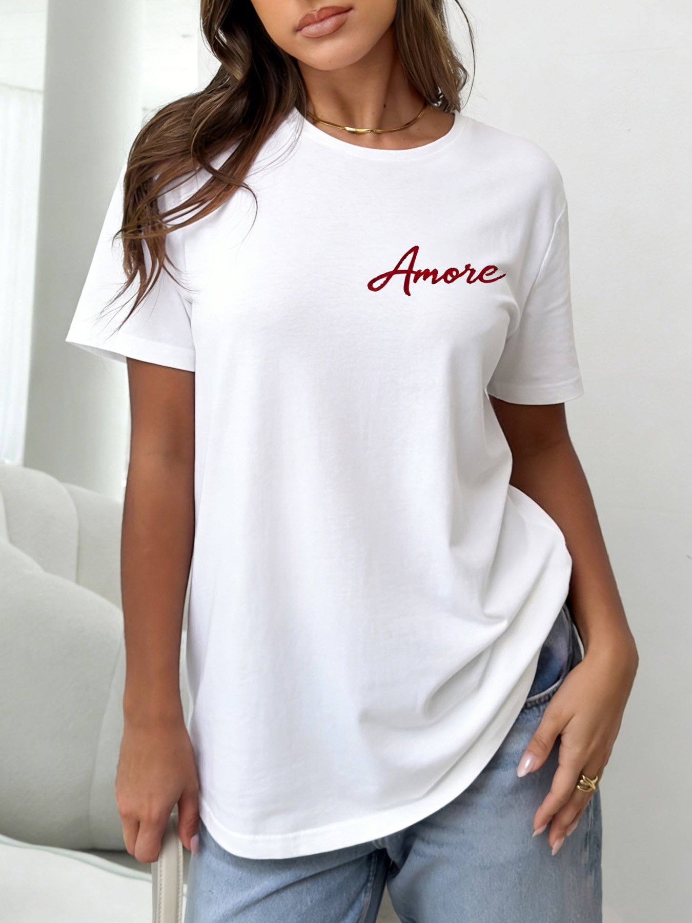 White Graphic Print Short Sleeve T-Shirt