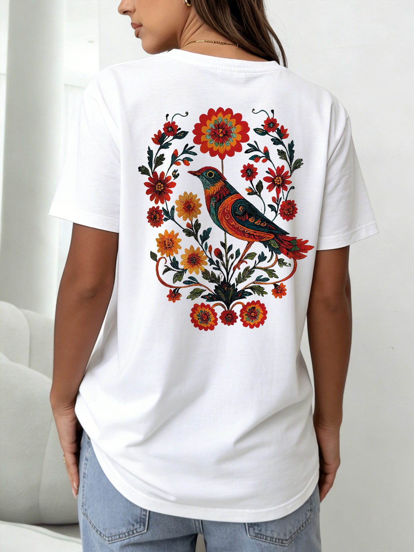 White Graphic Print Short Sleeve T-Shirt