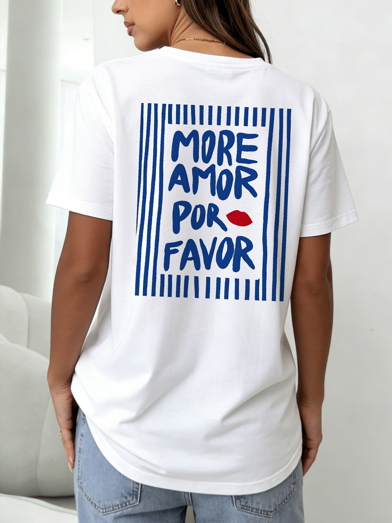 White Graphic Print Short Sleeve T-Shirt