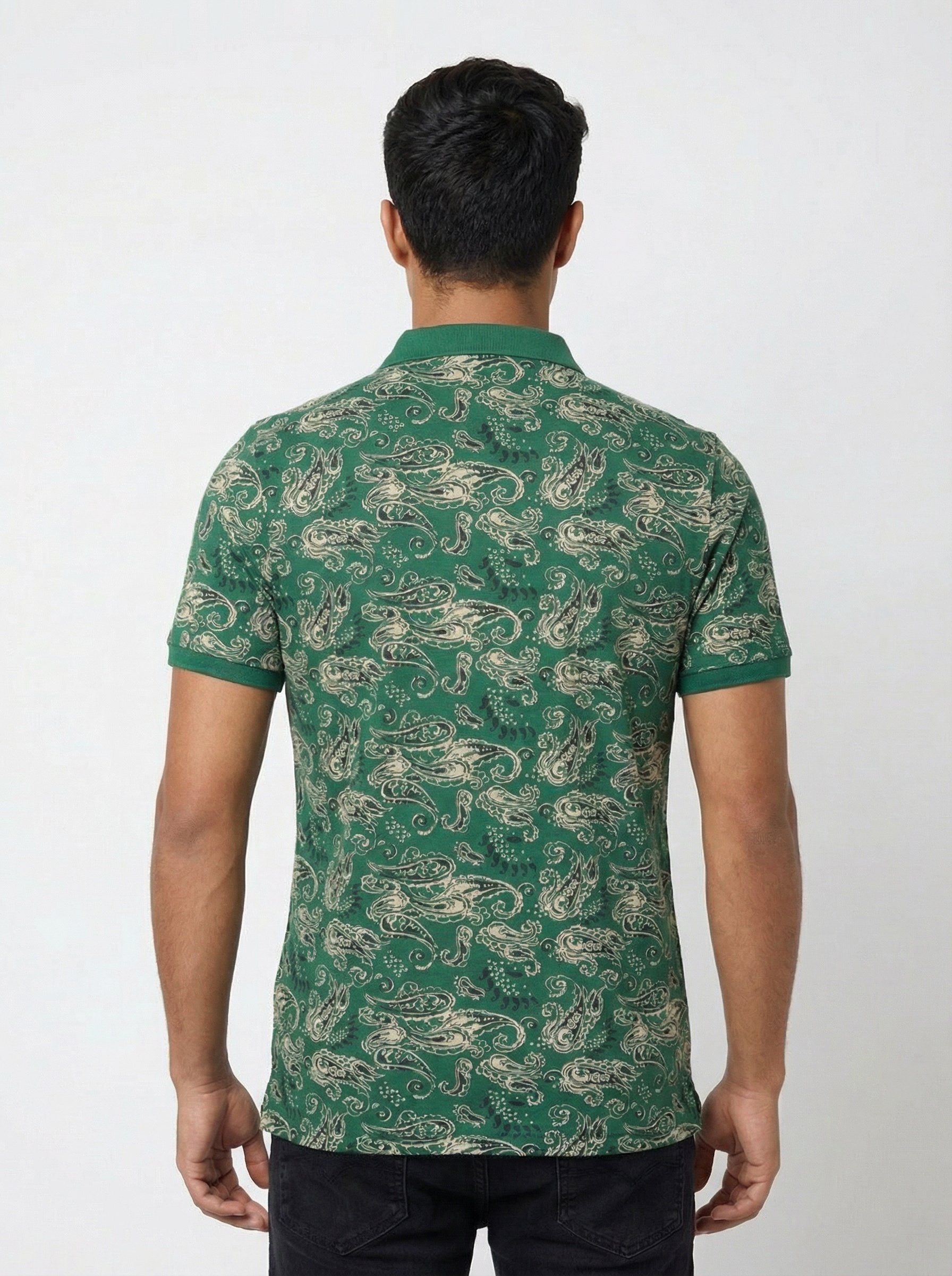 Olive Printed Polo