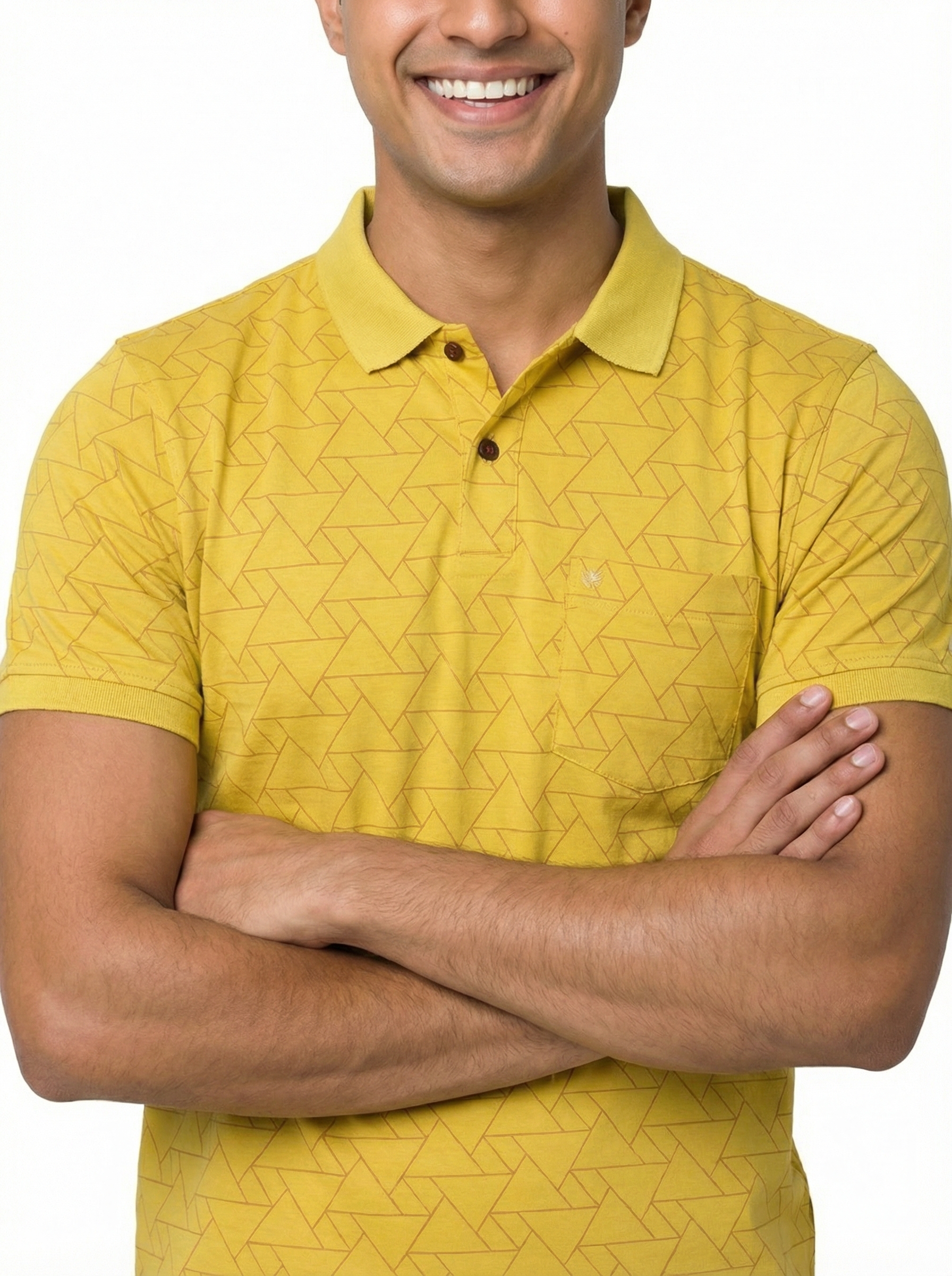 Yellow Printed Polo