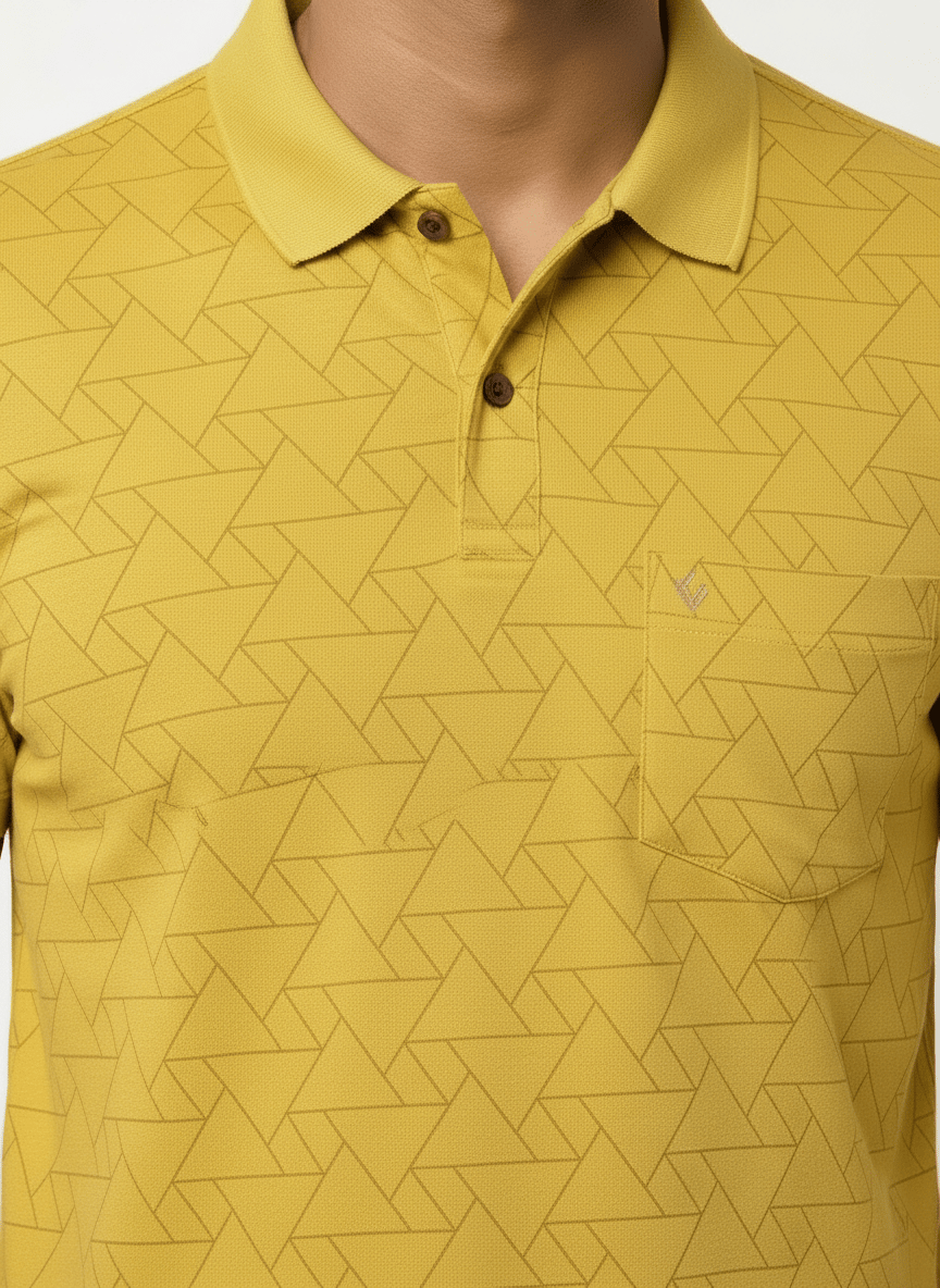 Yellow Printed Polo