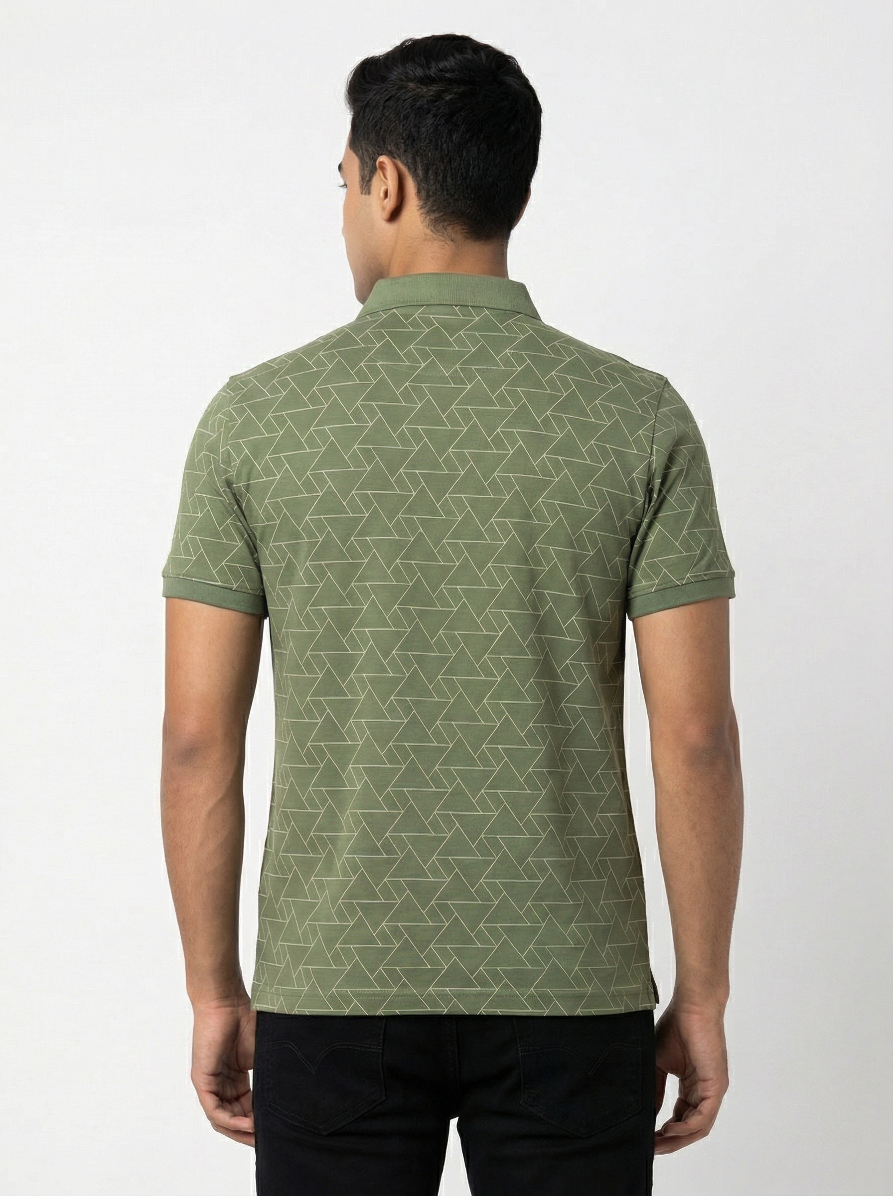 Olive Printed Polo