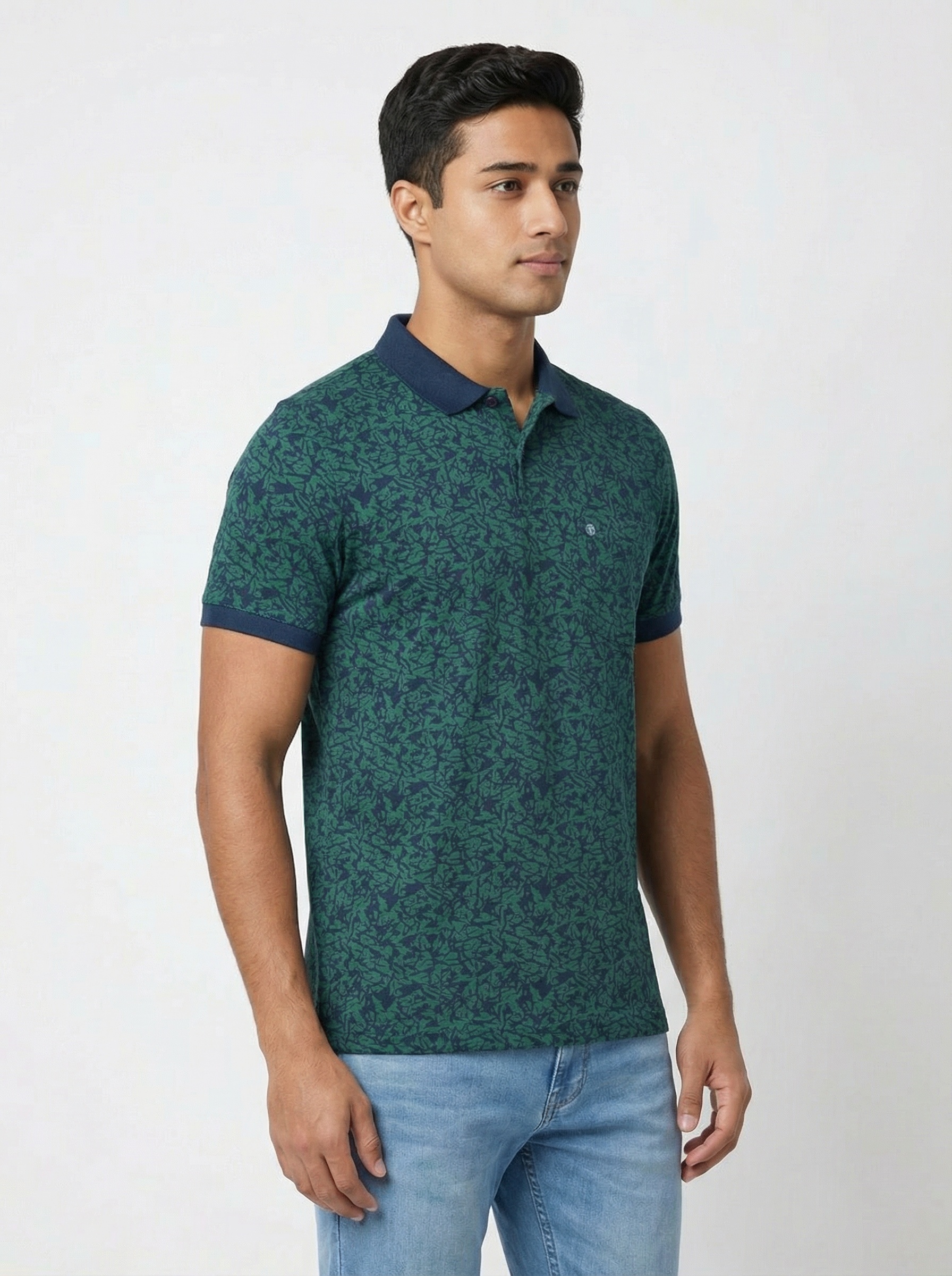 Green Printed Polo