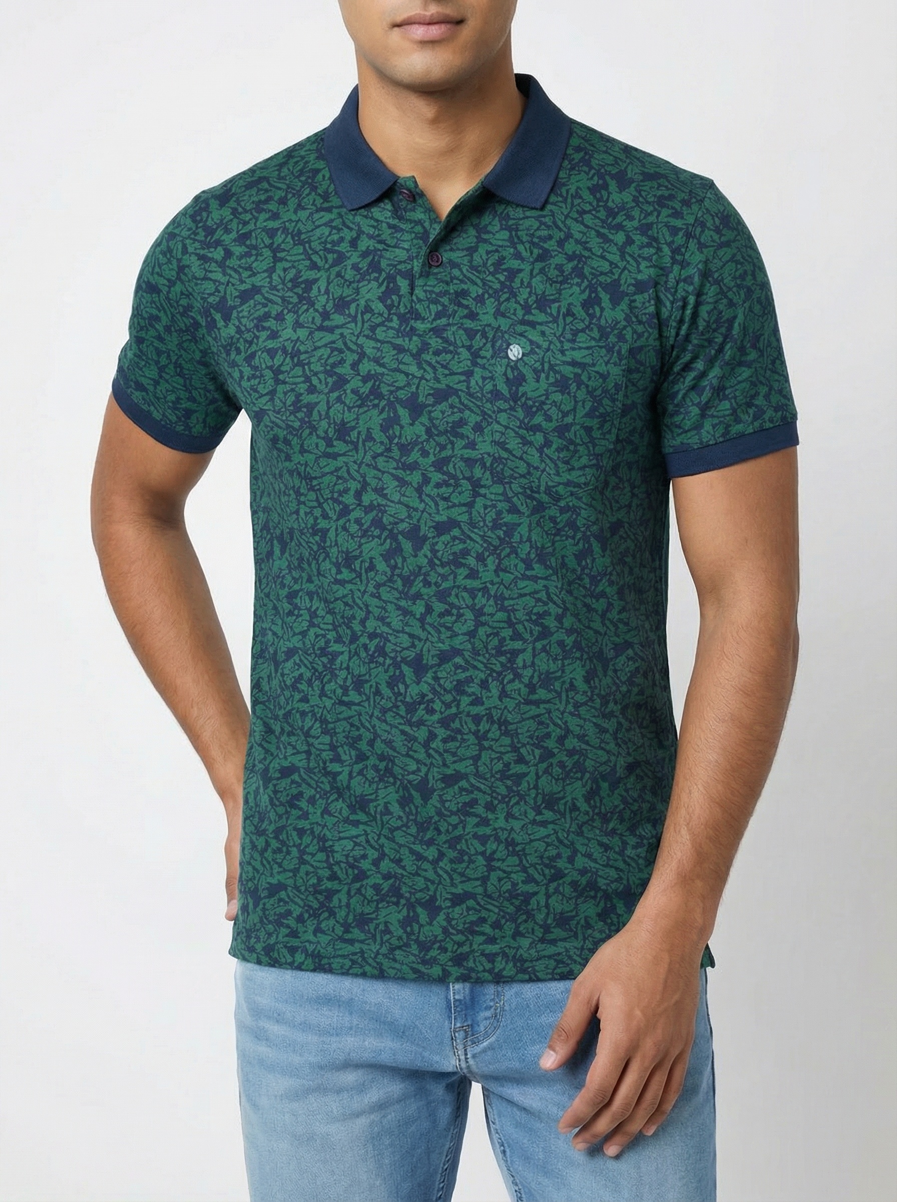 Green Printed Polo