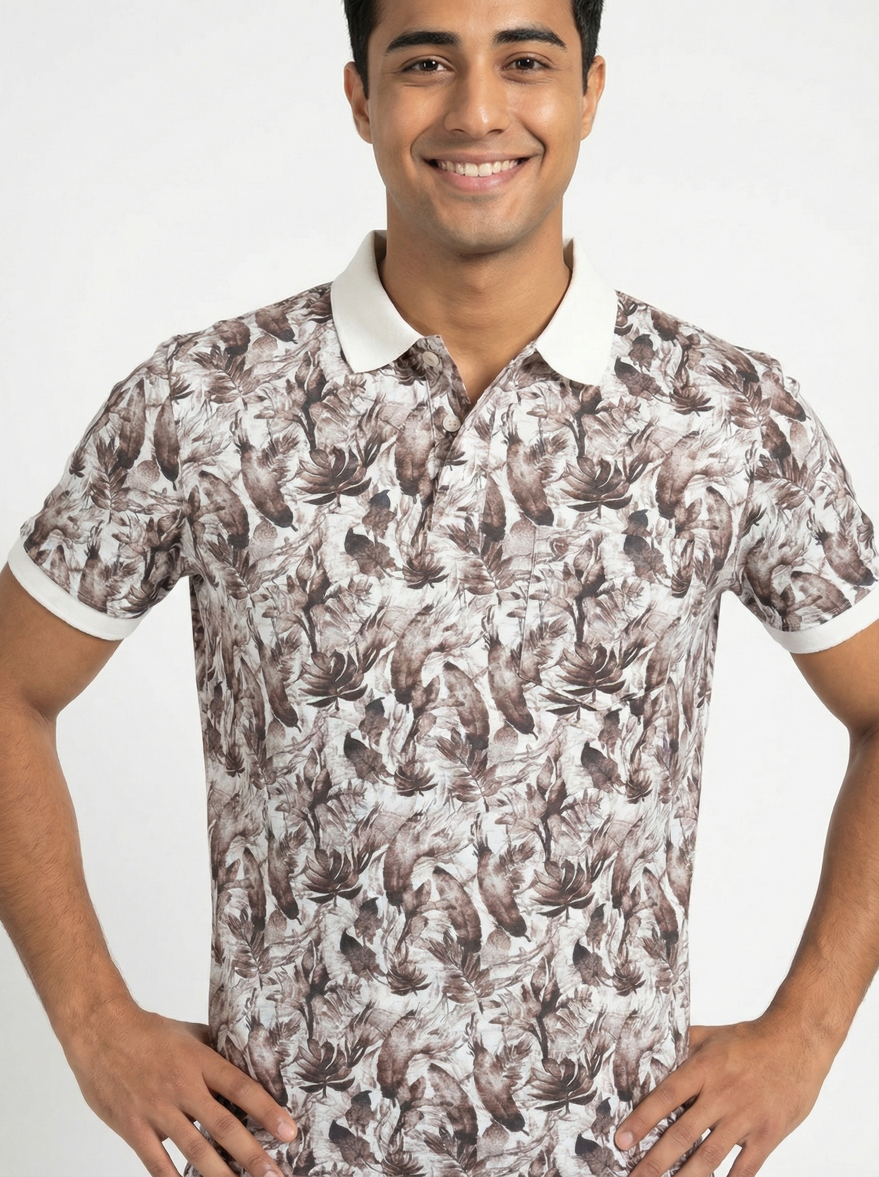 Purple Printed Polo