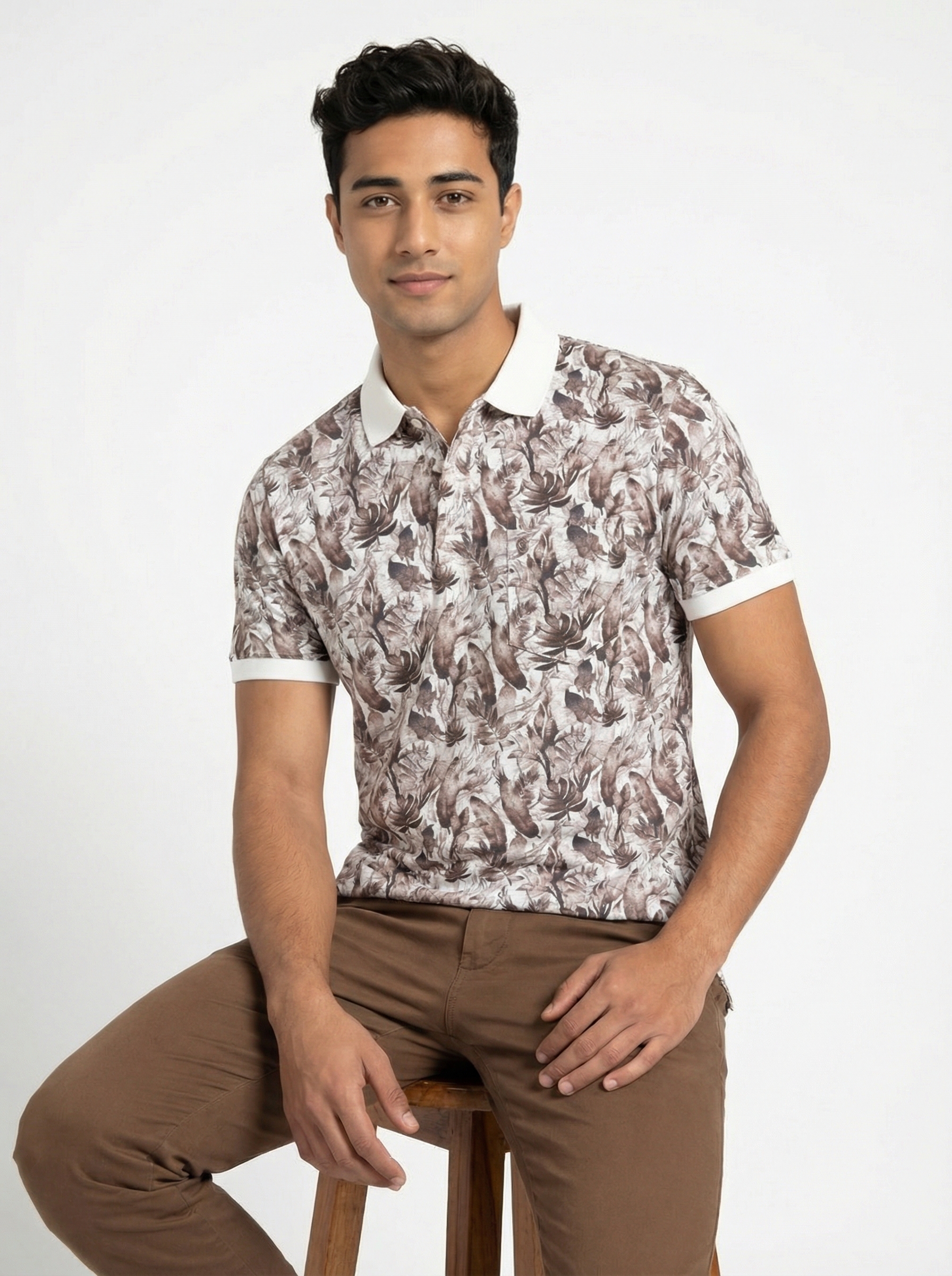 Purple Printed Polo