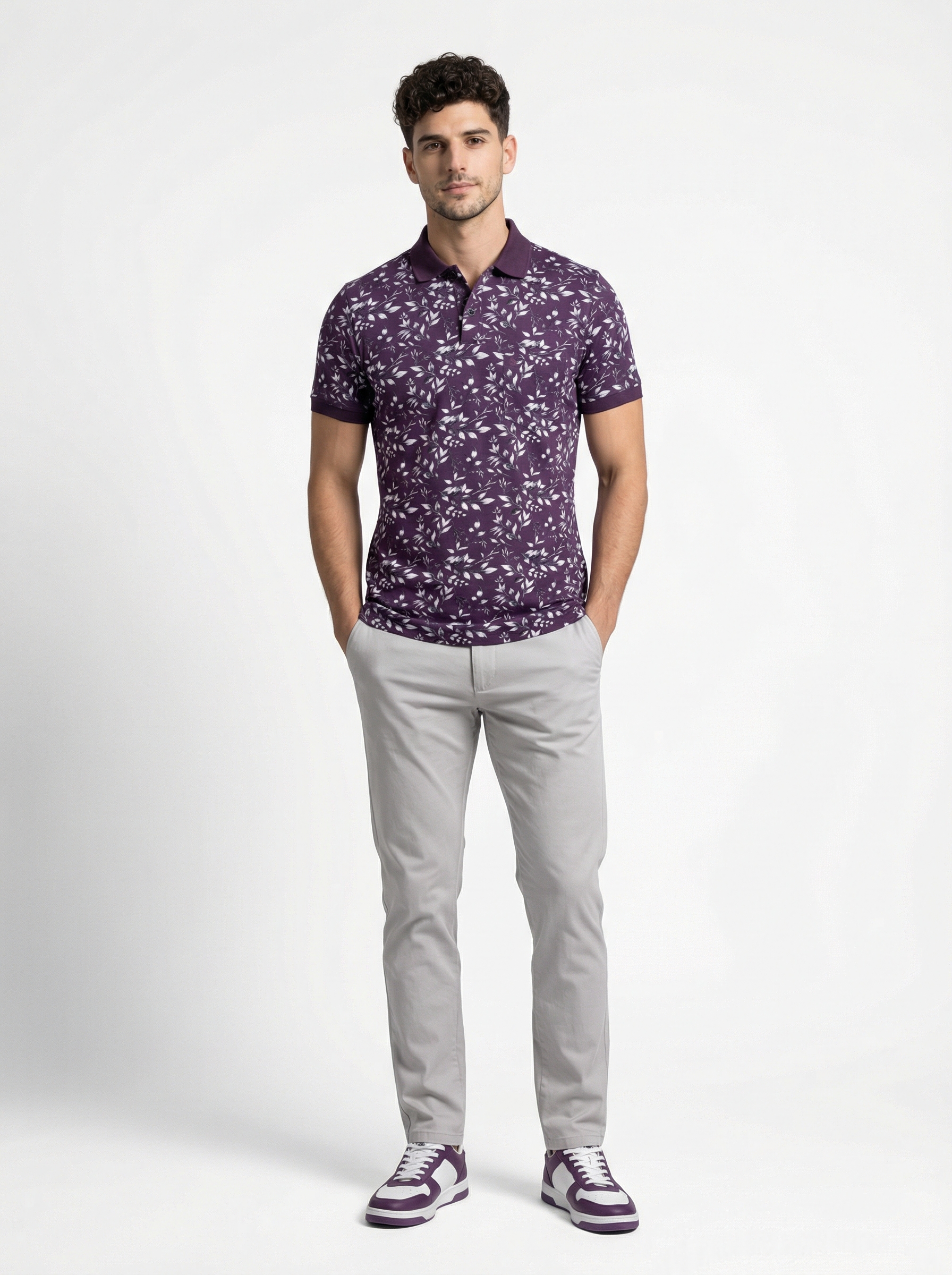 Purple Printed Polo