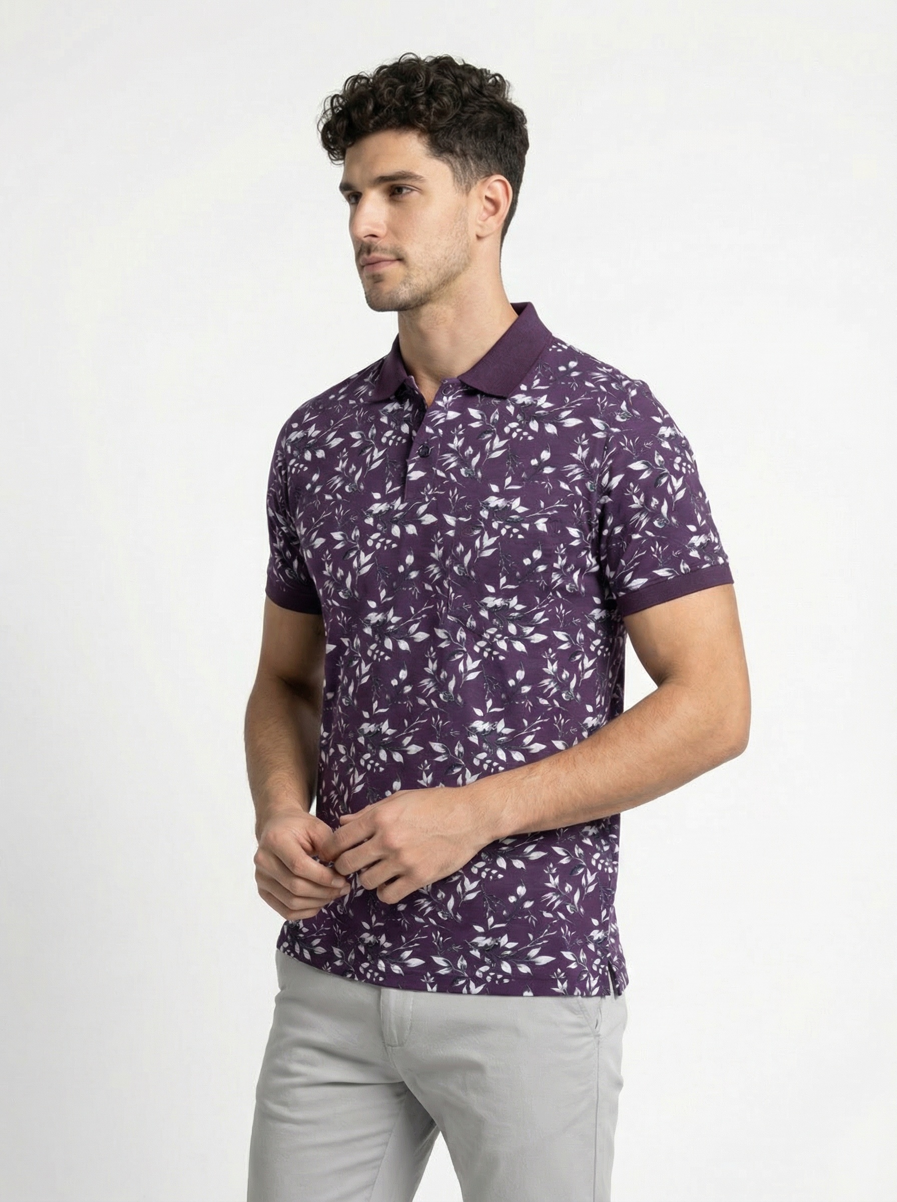 Purple Printed Polo