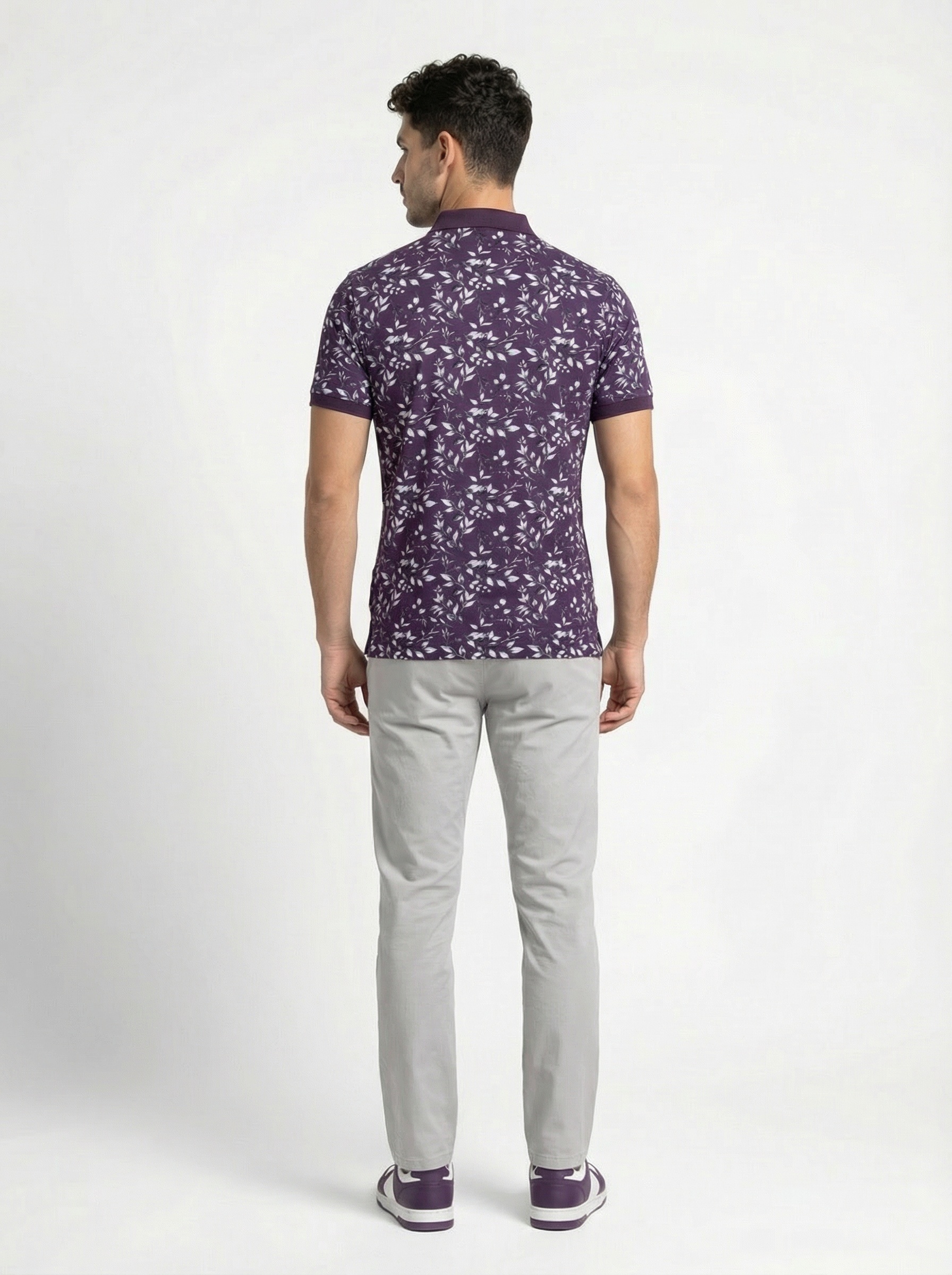 Purple Printed Polo