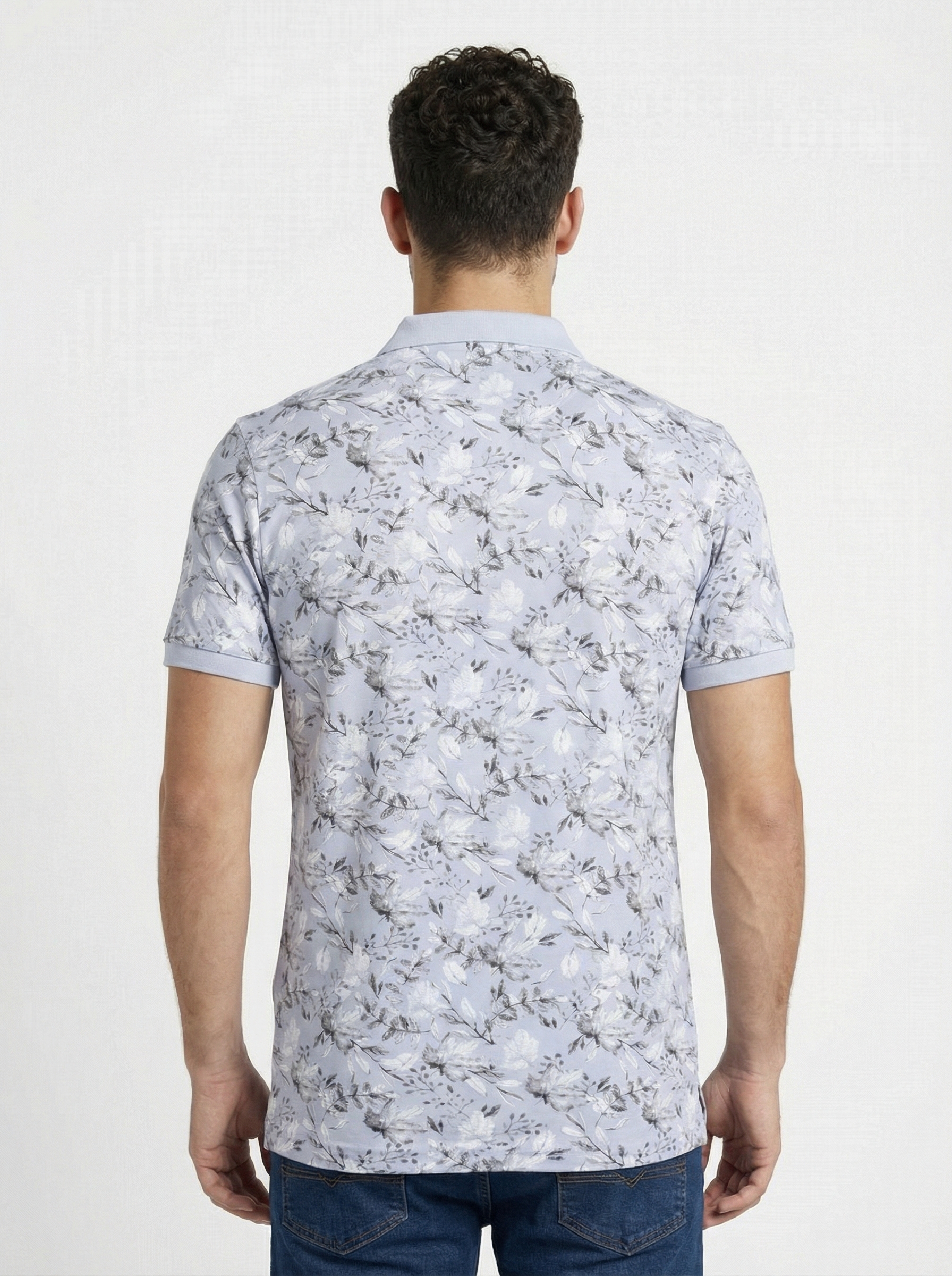 Light Grey Printed Polo