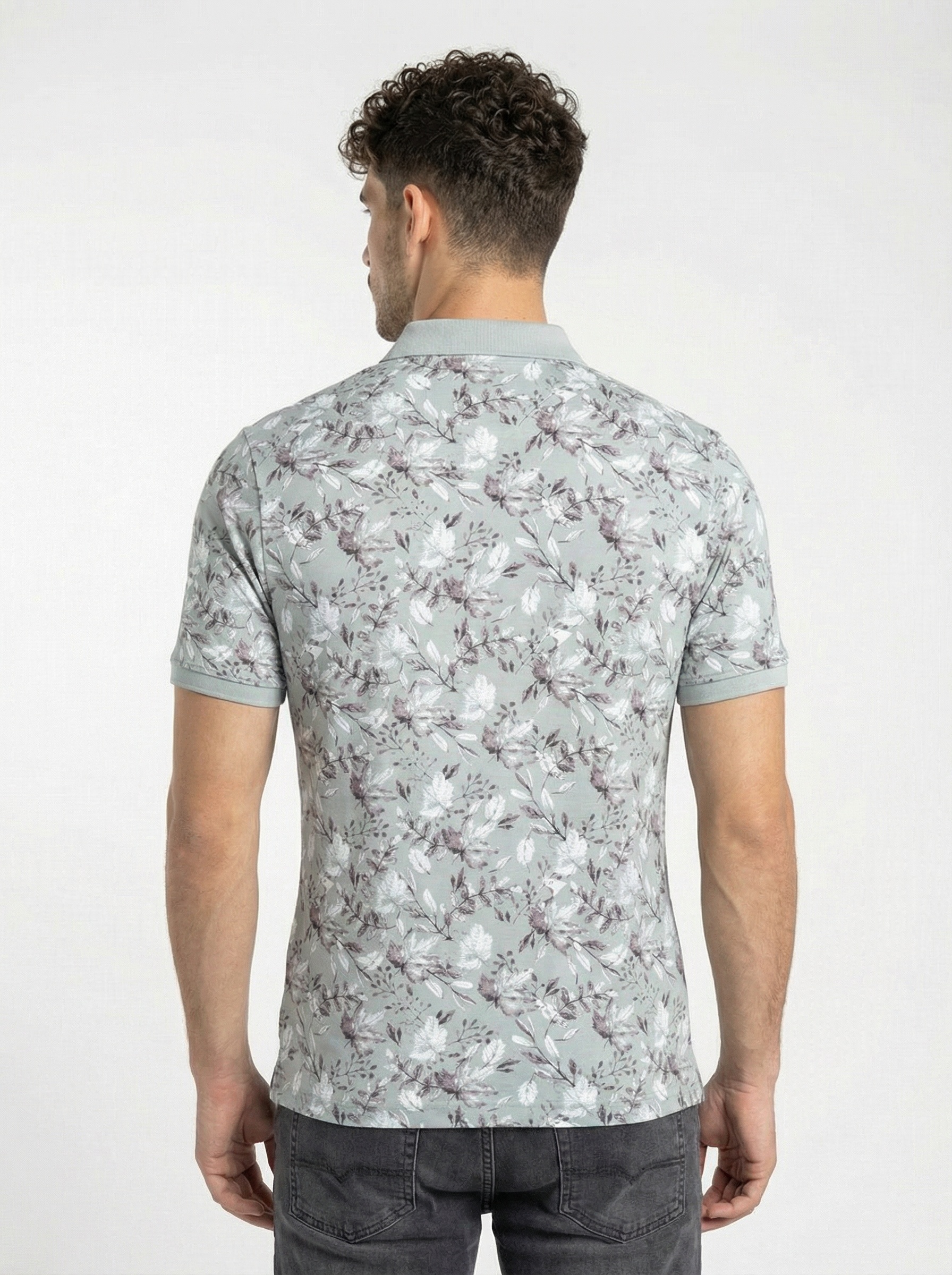 Grey Printed Polo