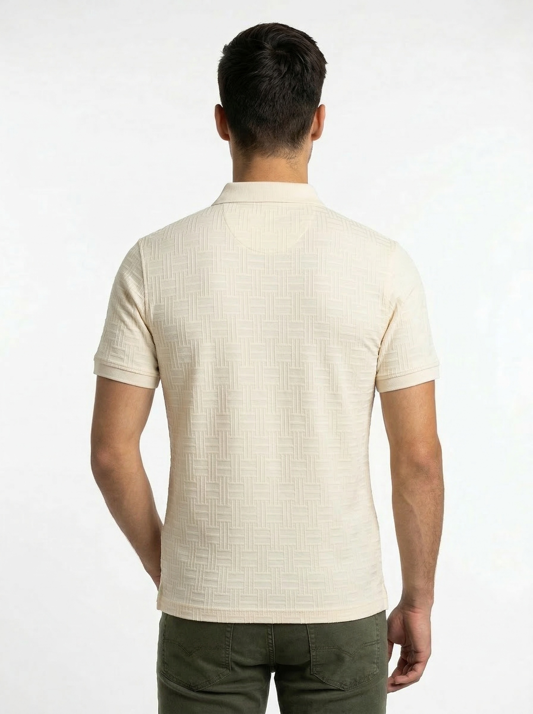 Cream Textured Polo