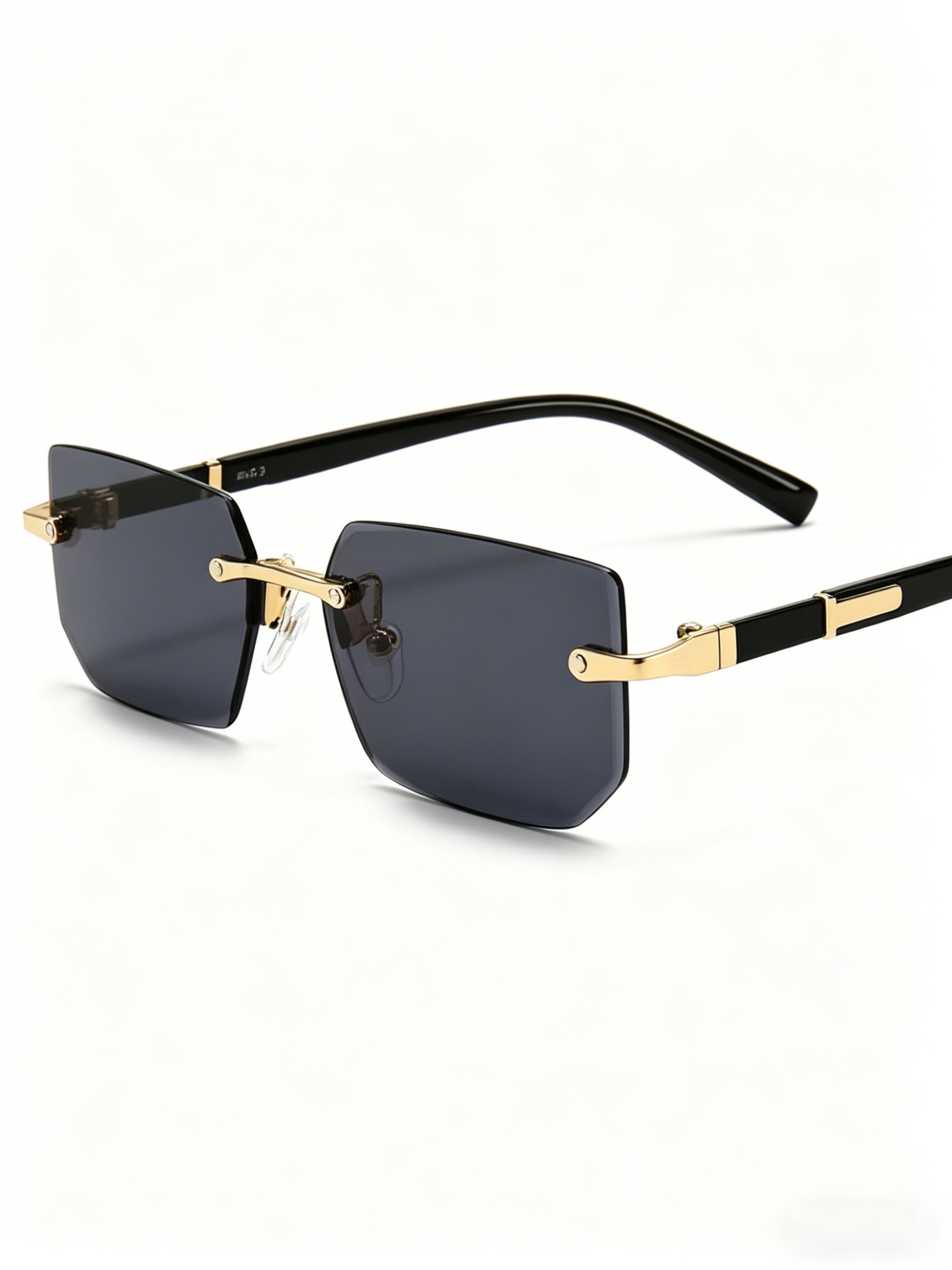 Geometric Grey Rimless Sunglasses