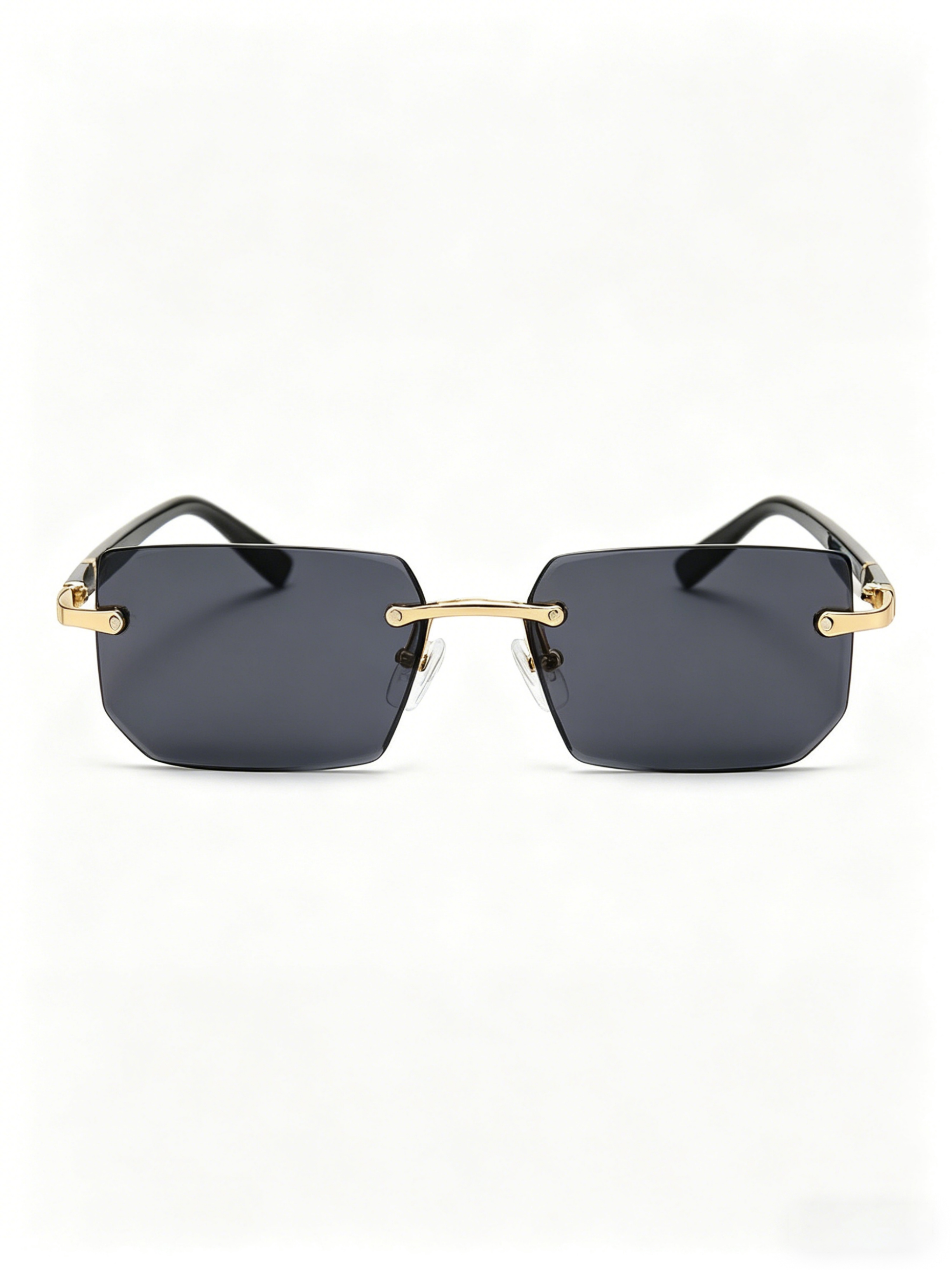 Geometric Grey Rimless Sunglasses
