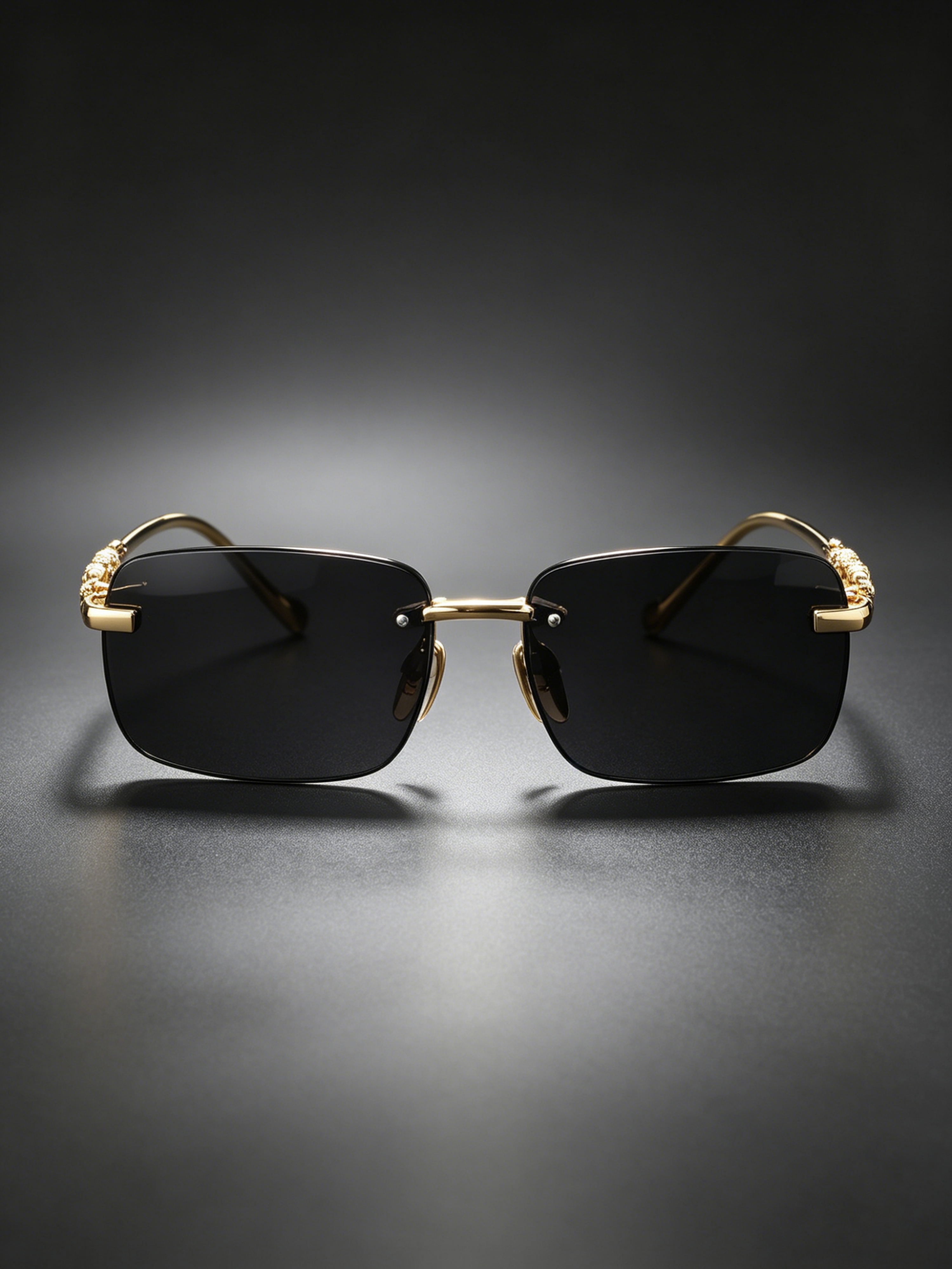 Geometric Grey Rimless Sunglasses