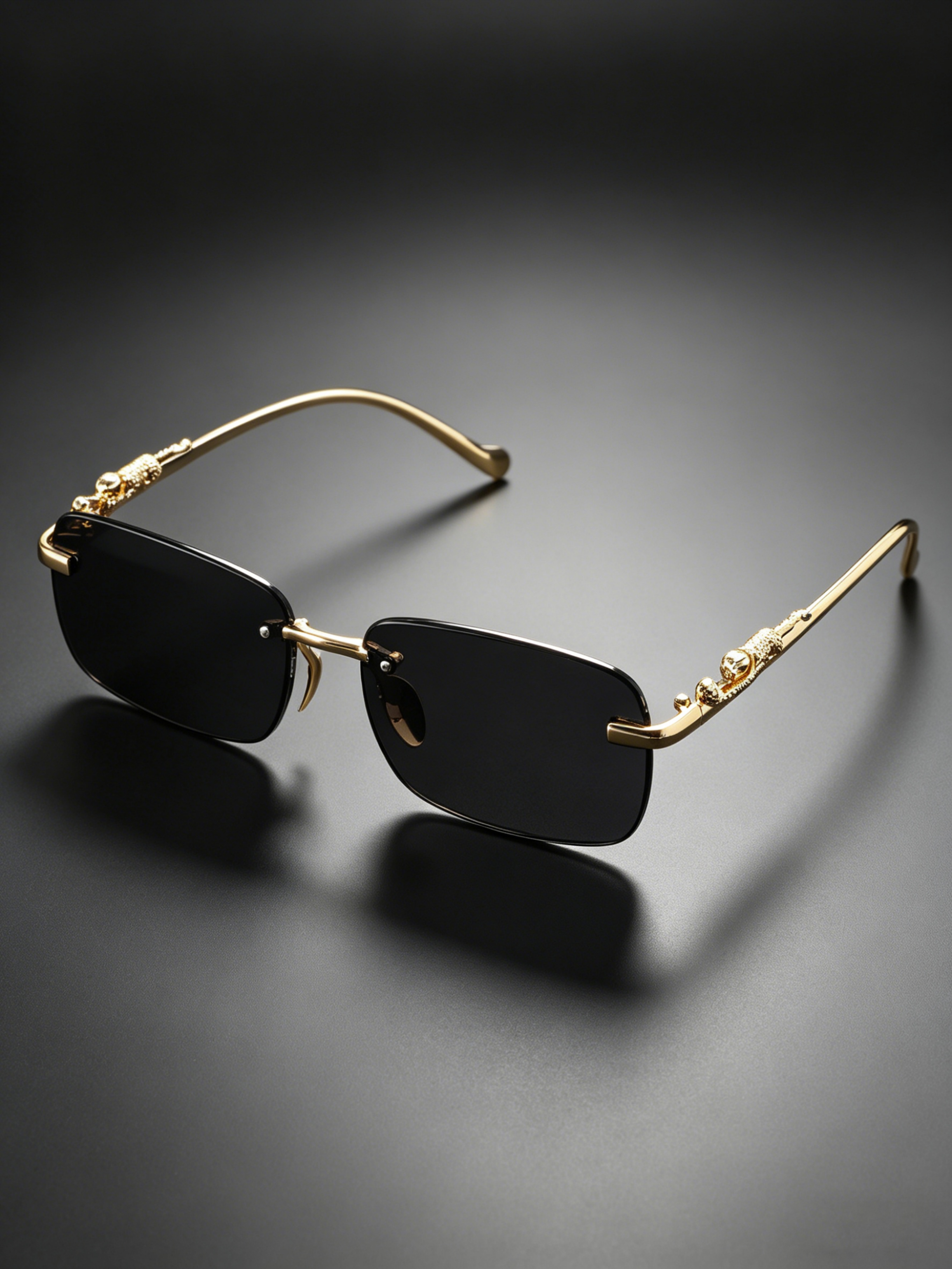 Geometric Grey Rimless Sunglasses