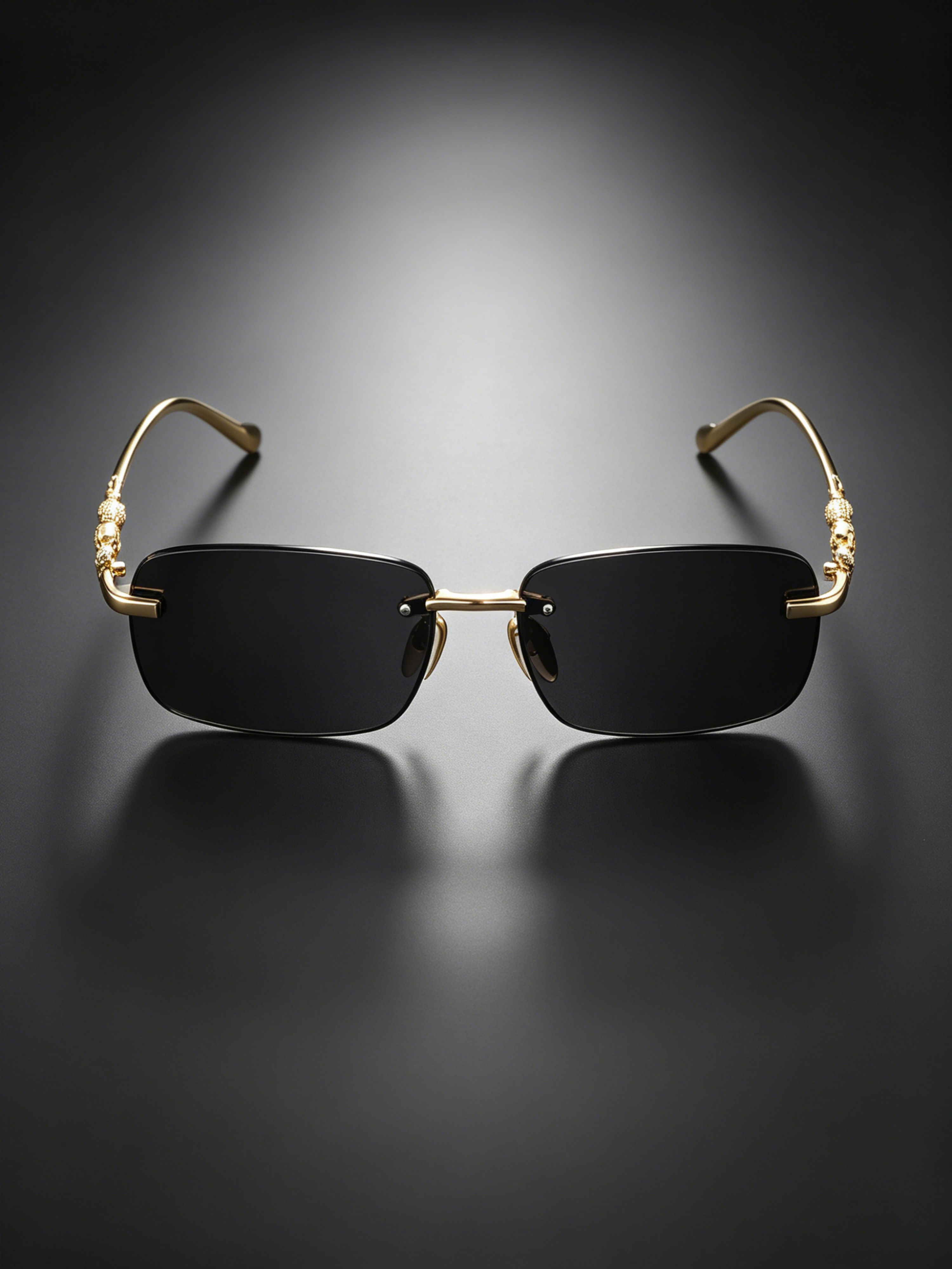 Geometric Grey Rimless Sunglasses