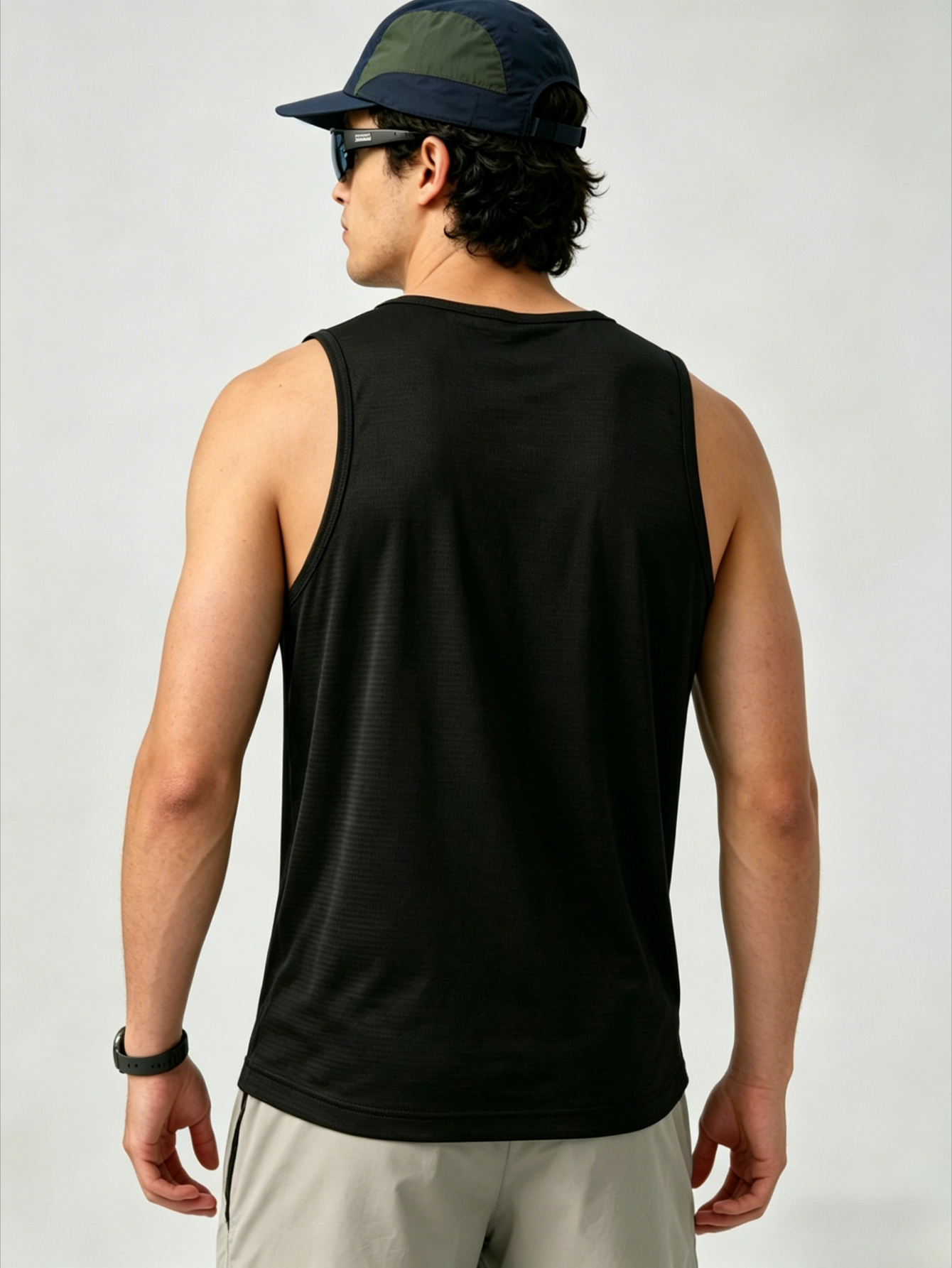 Men Black Graphic Print Tank Top