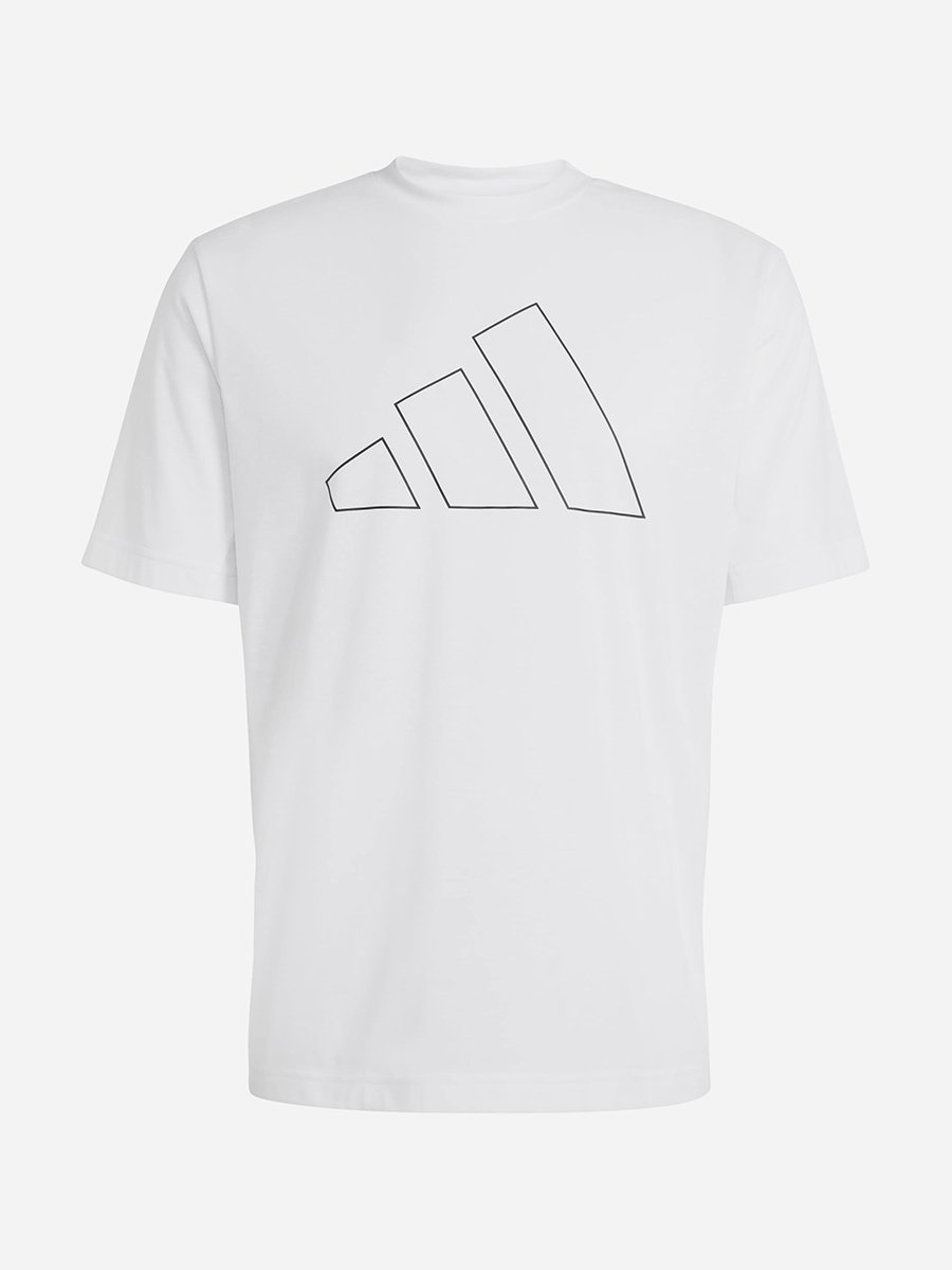 Men White Logo Print T-Shirt