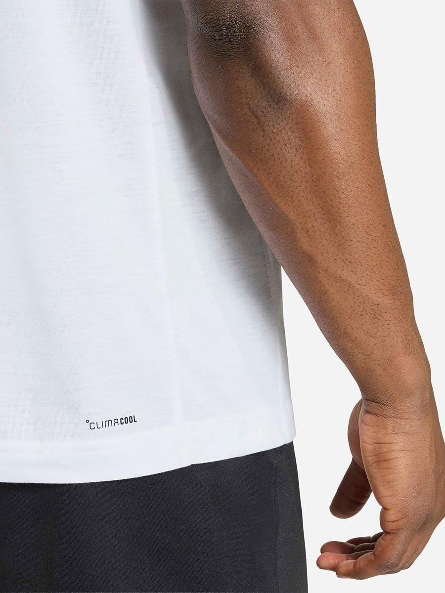 Men White Logo Print T-Shirt