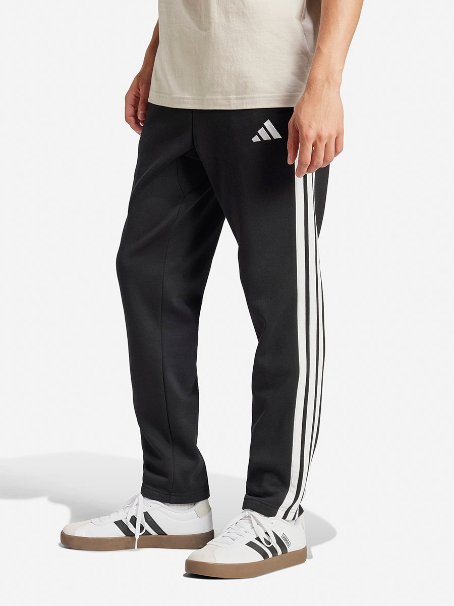Men Black Essentials 3-Stripes Fleece Pants
