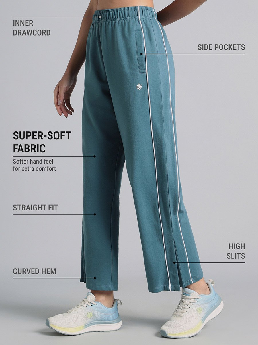 Blue Community Straight Trackpants