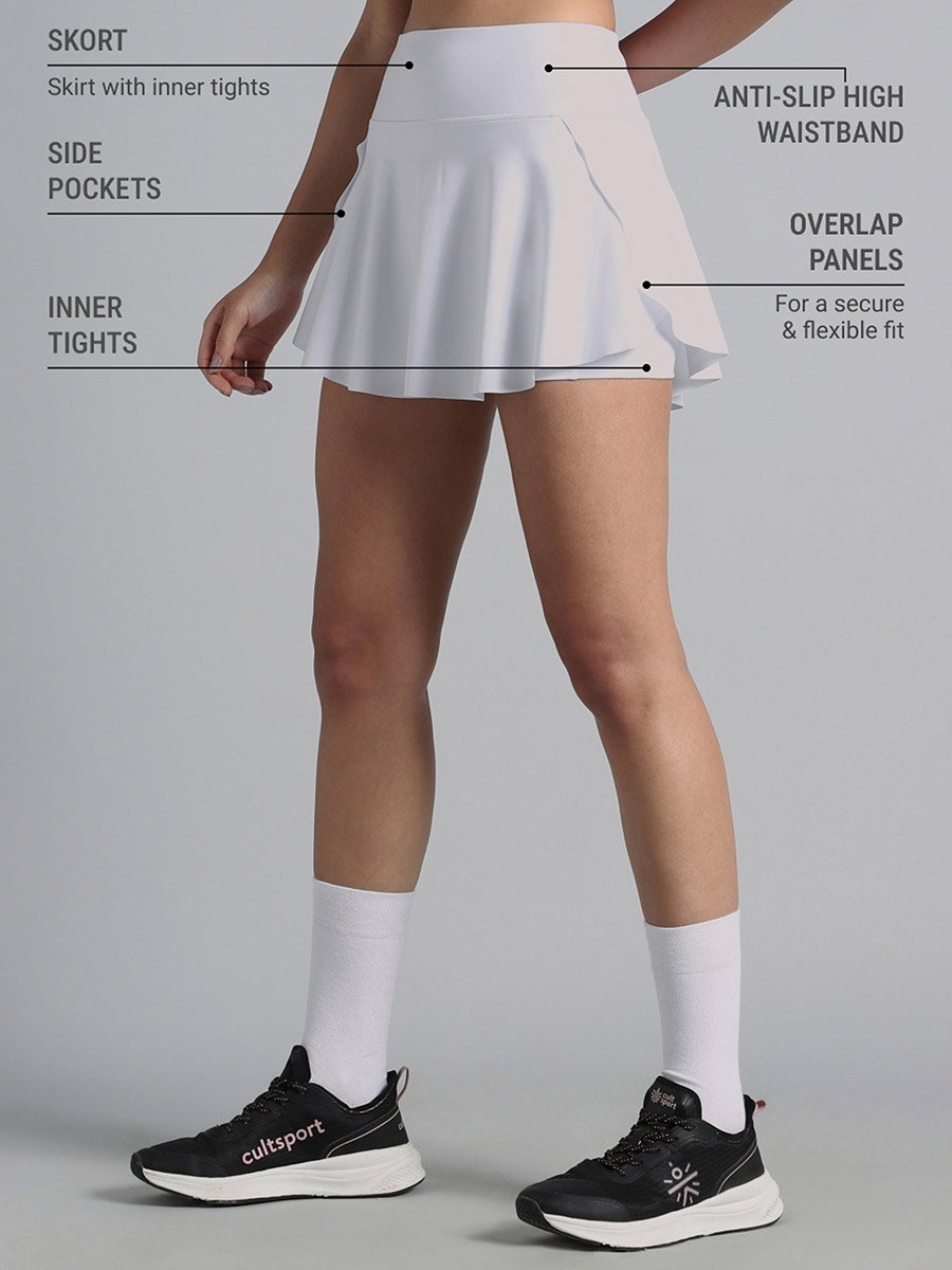White True Performance Sculpted Skorts