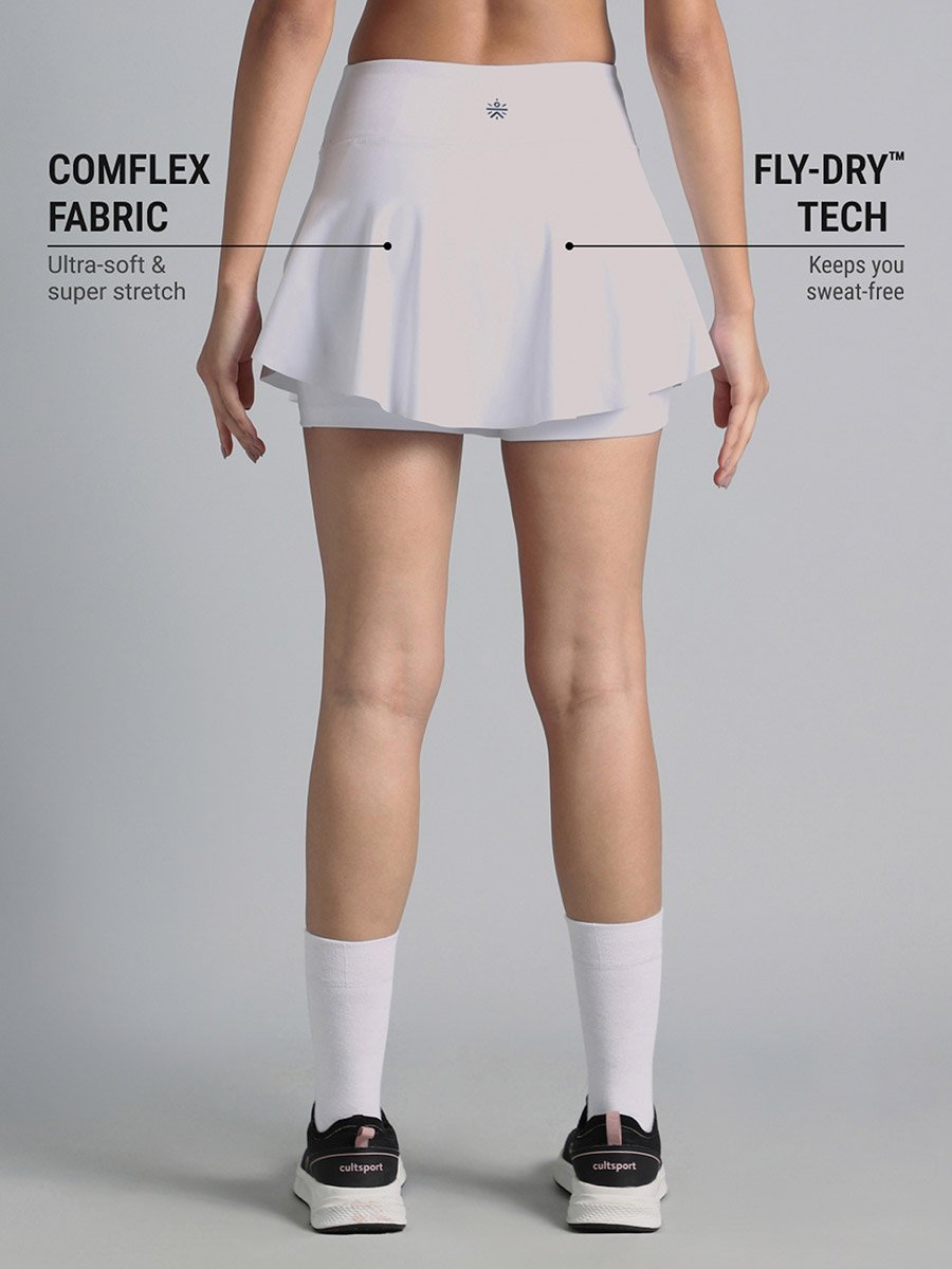 White True Performance Sculpted Skorts