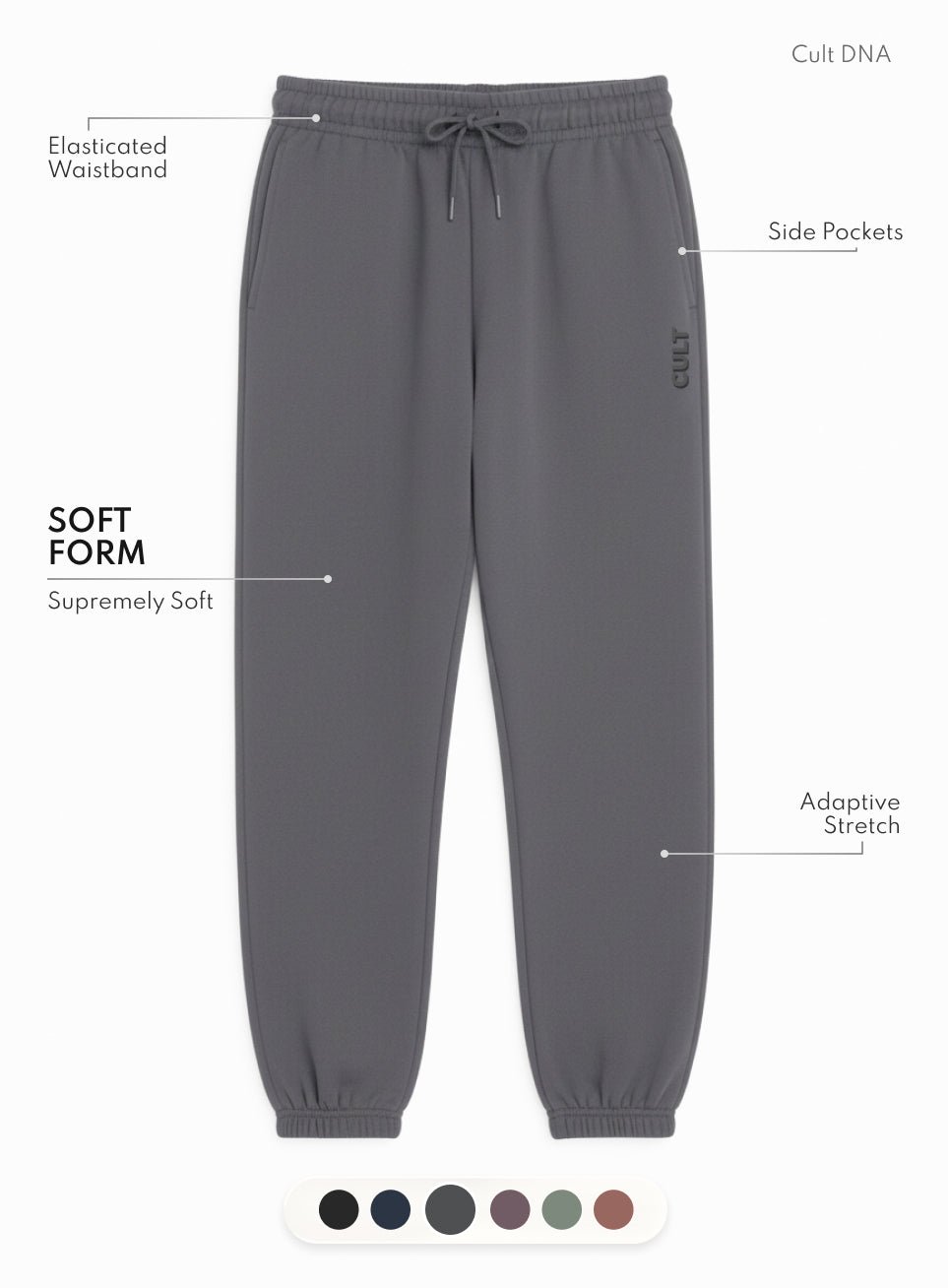 Dark Grey Soft Form Classic Joggers