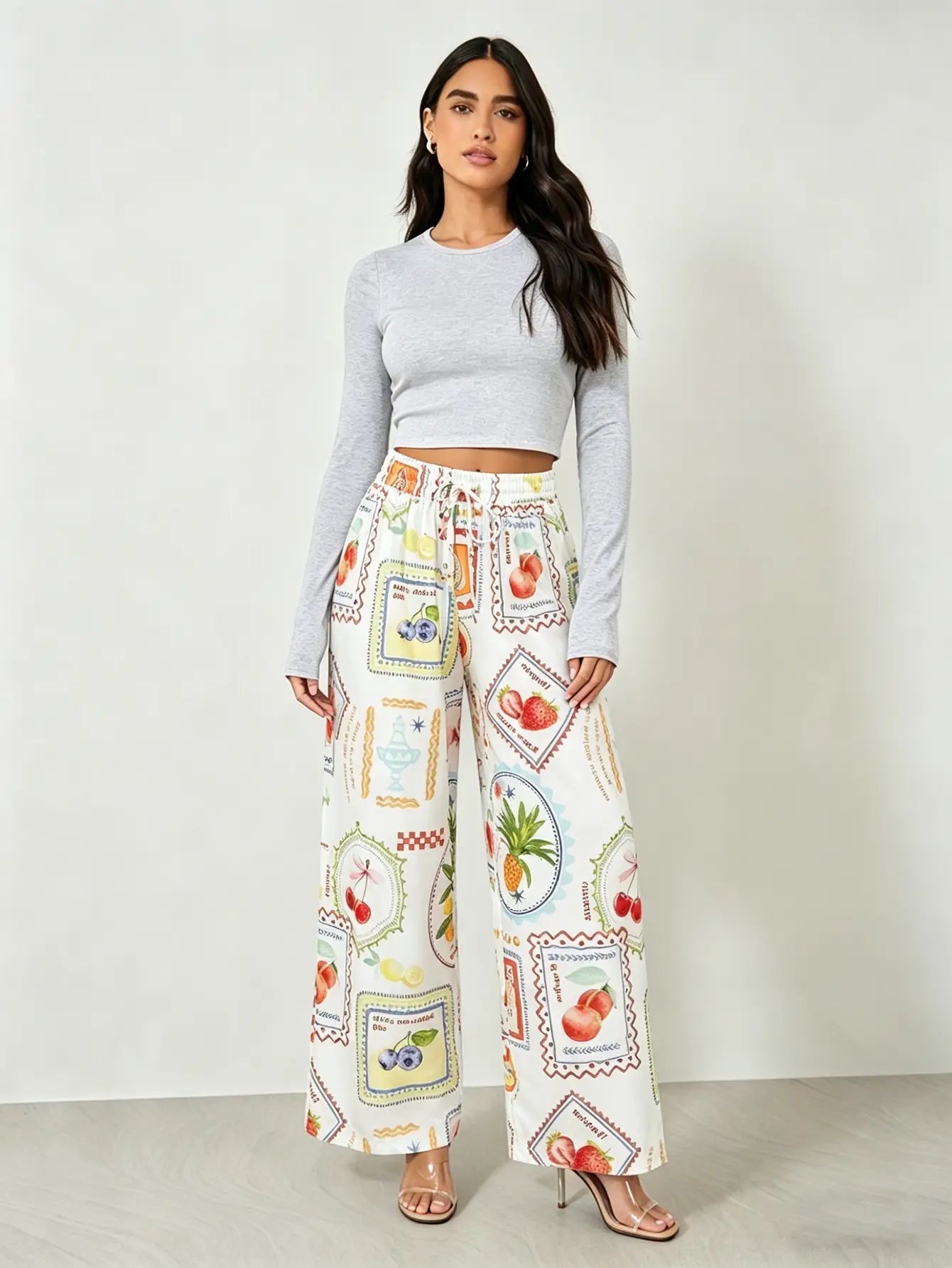 Off White Fruit Stamp Print Pants