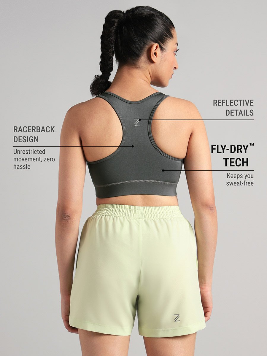 Grey Running Pro High Support Bra