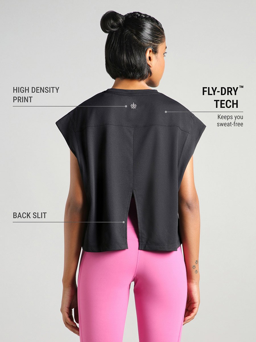 Black Muscle Ease Boxy Fit T-Shirt