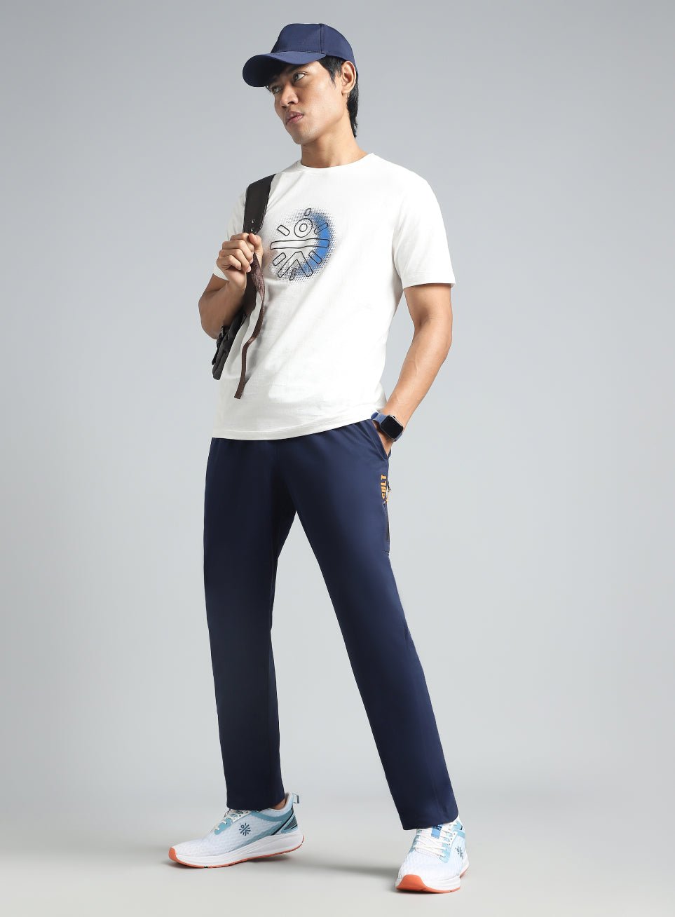 Men Navy Airport Travel Trackpants