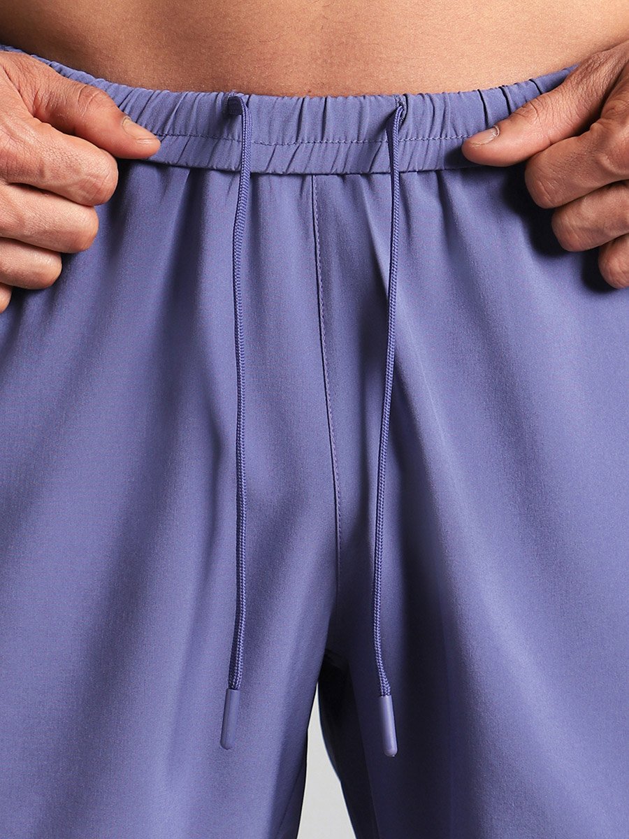 Men Purple Runners Sprint Shorts