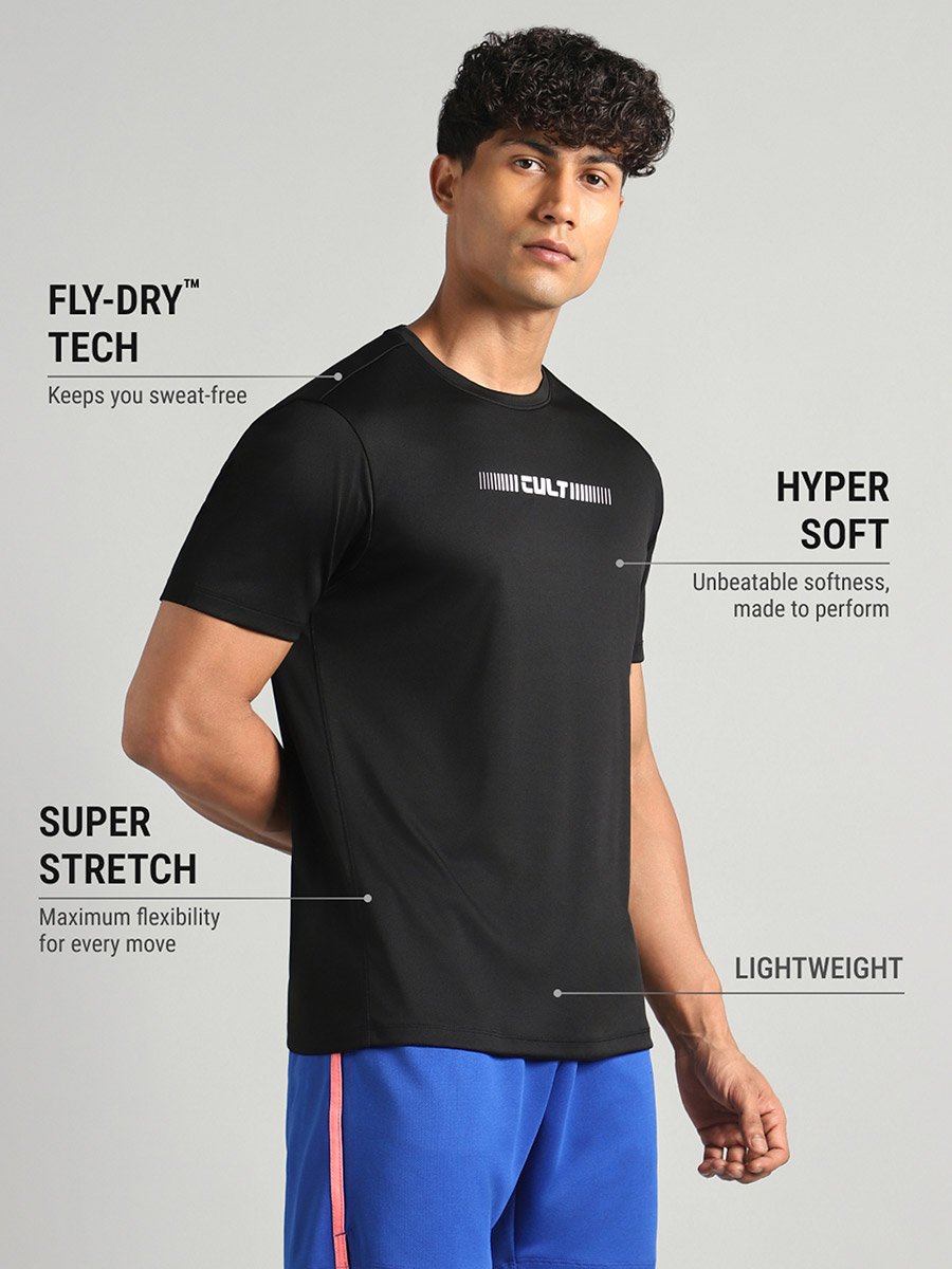 Men Black Everyday Performance T-Shirt