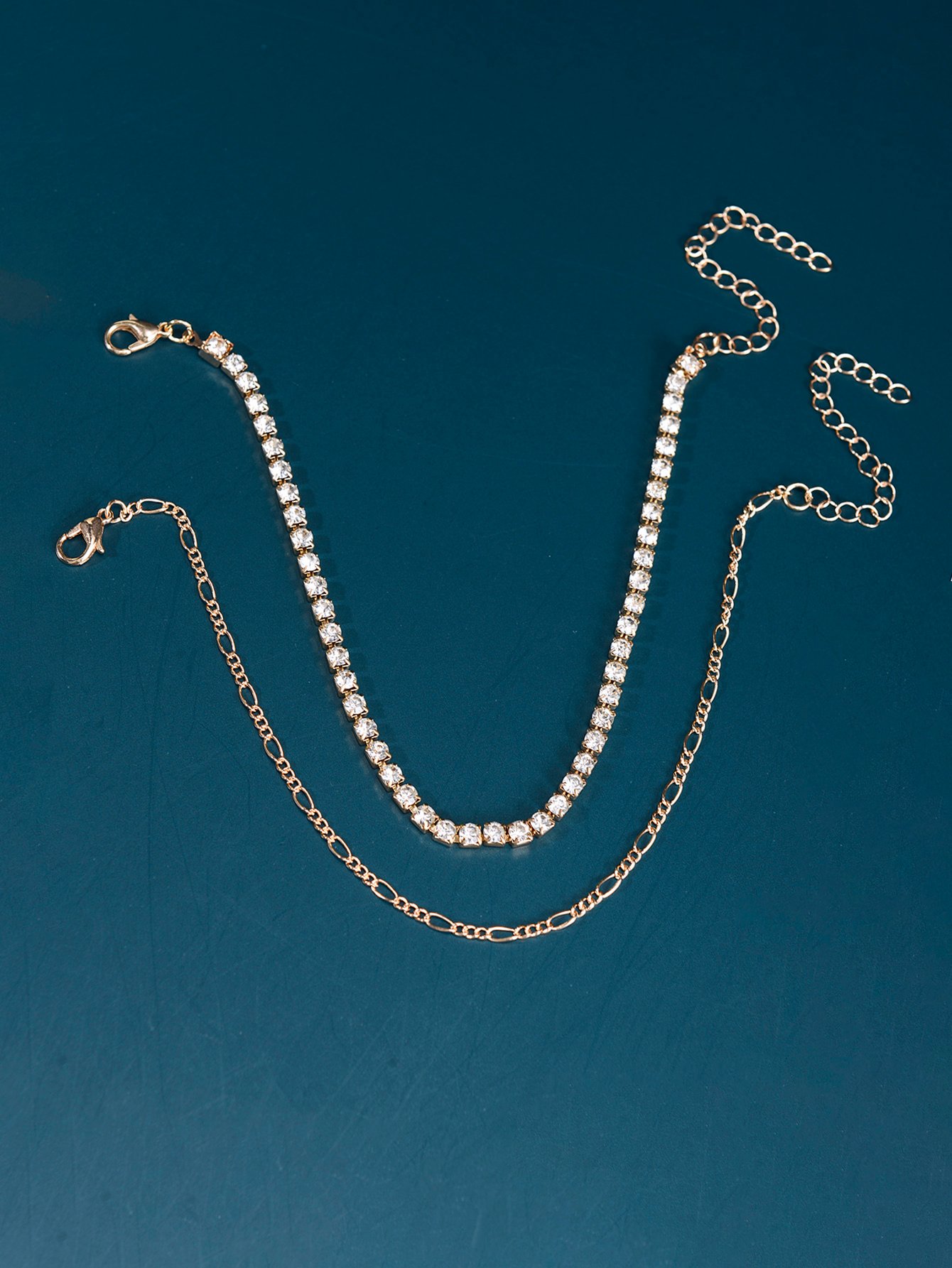 Set of 2 - Embellished Chain Anklet