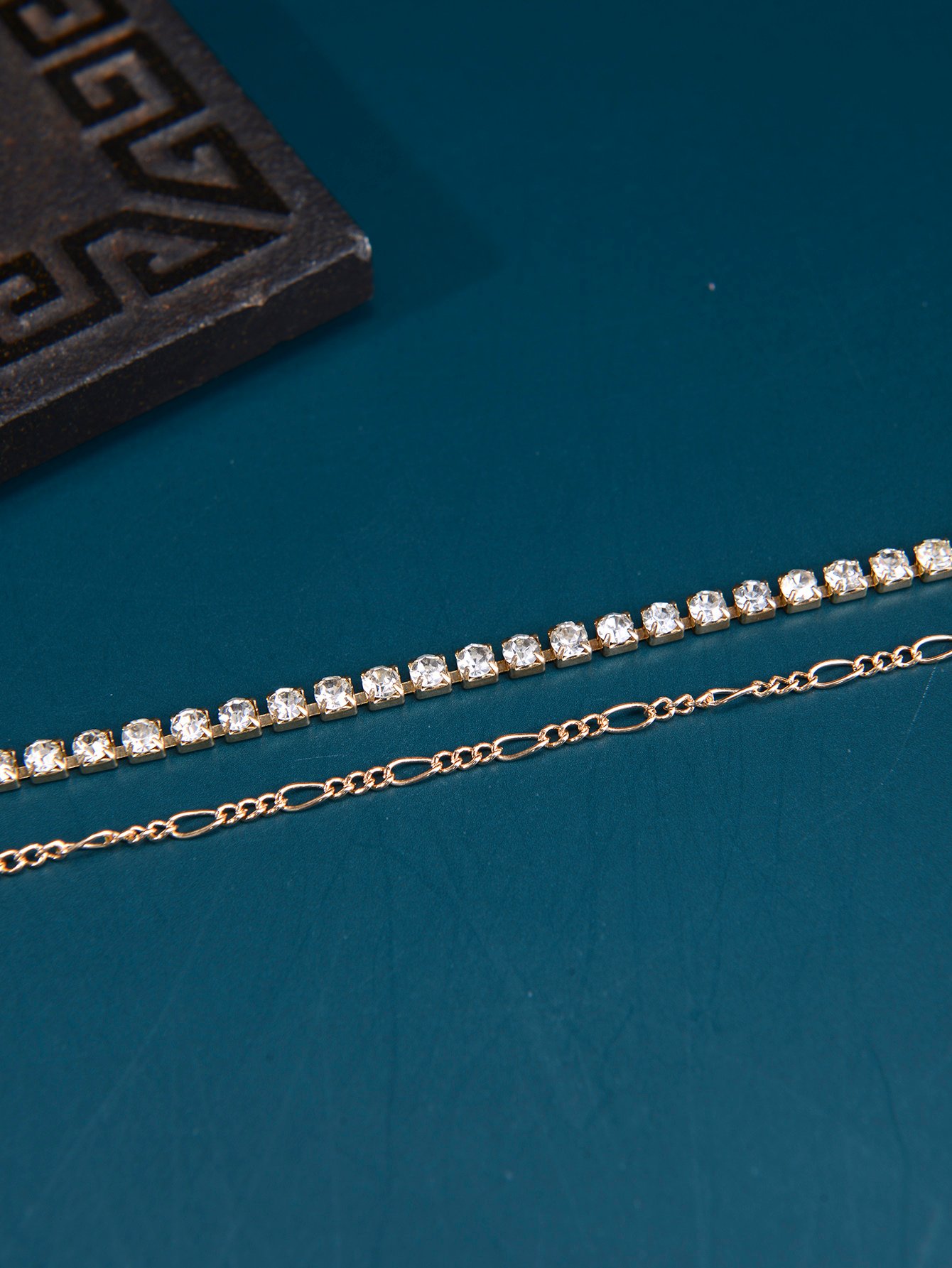 Set of 2 - Embellished Chain Anklet