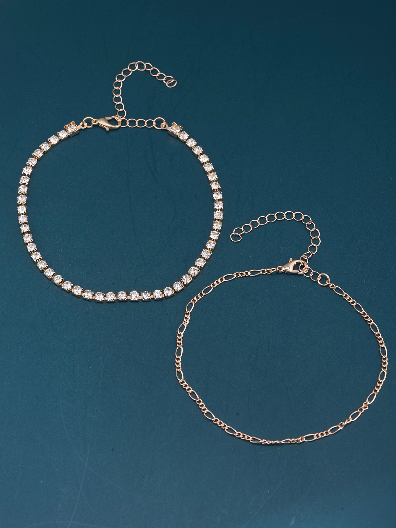 Set of 2 - Embellished Chain Anklet