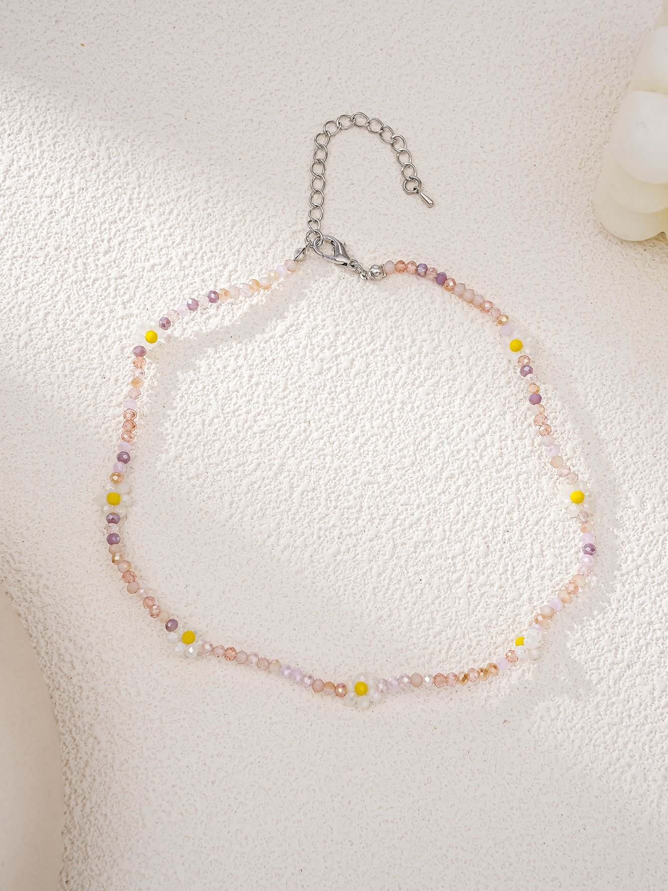 Flower Glass Beaded Necklace