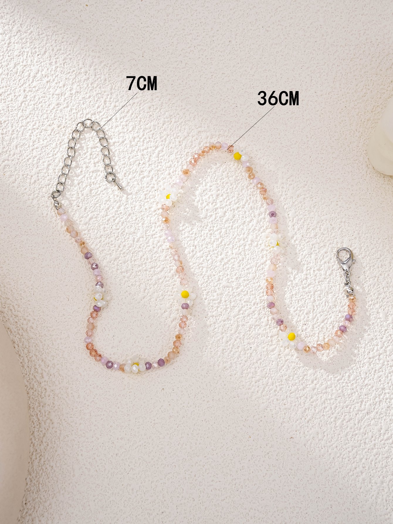 Flower Glass Beaded Necklace
