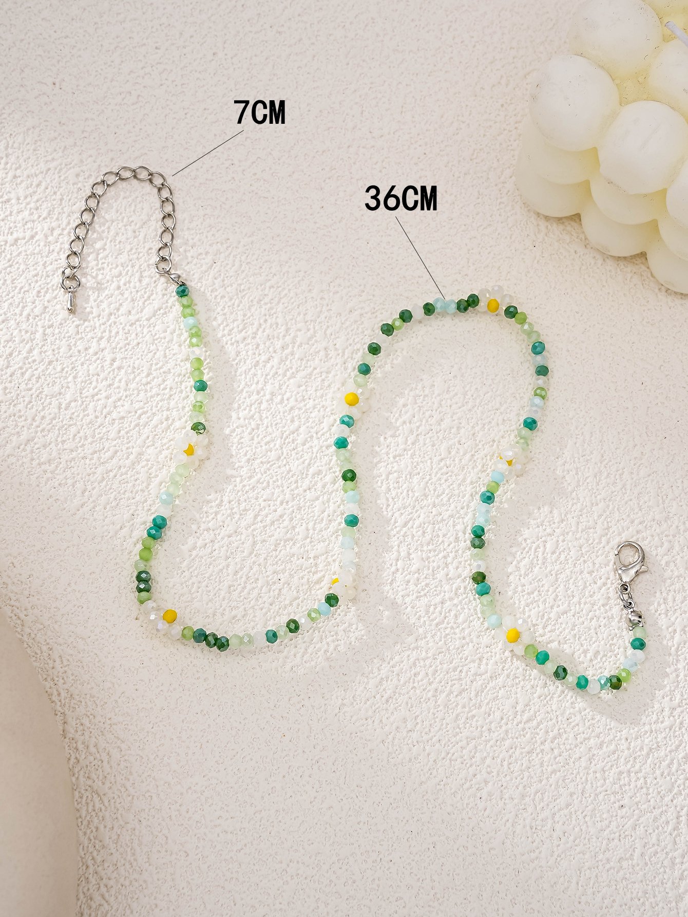 Flower Glass Beaded Necklace