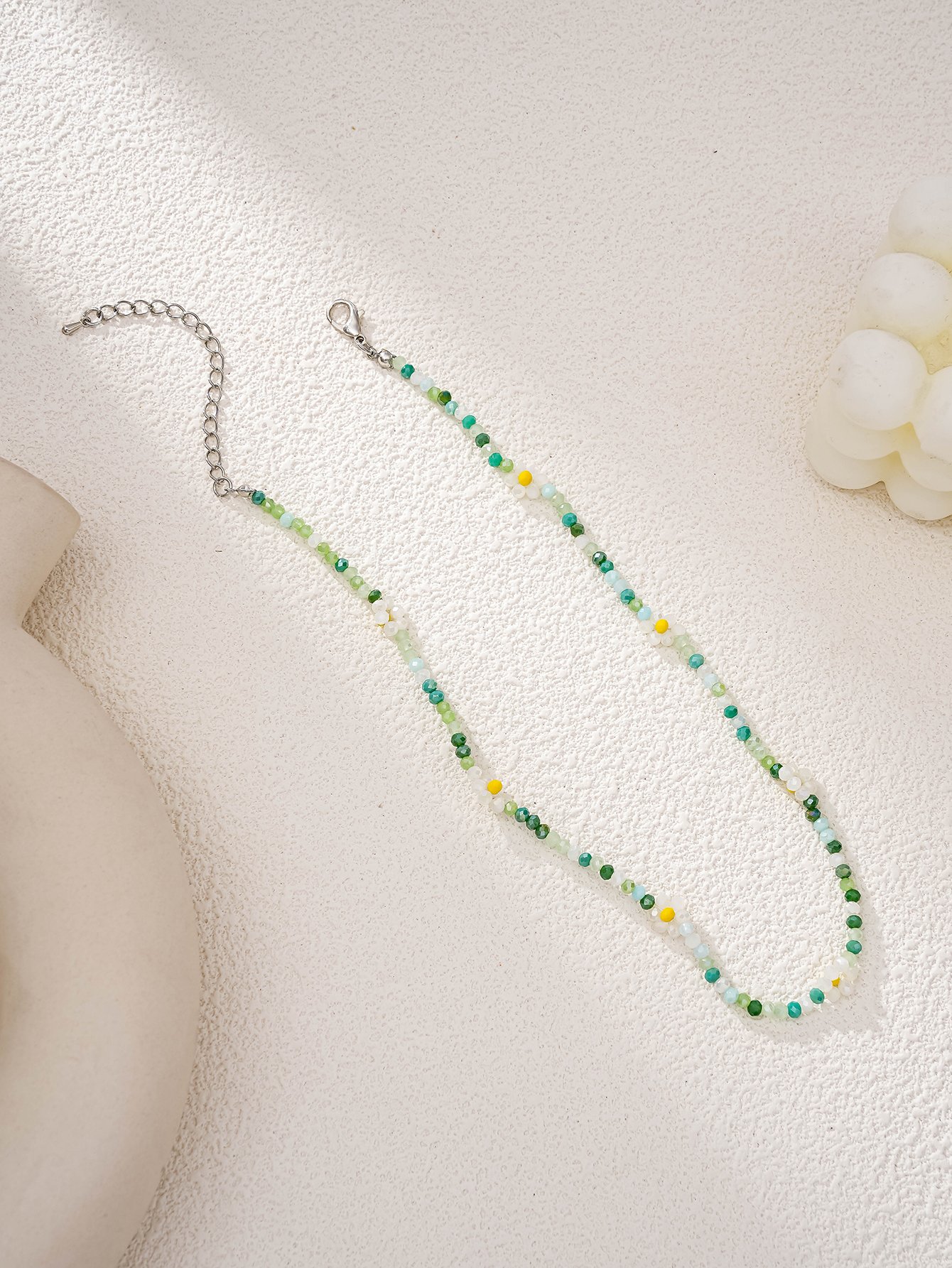 Flower Glass Beaded Necklace
