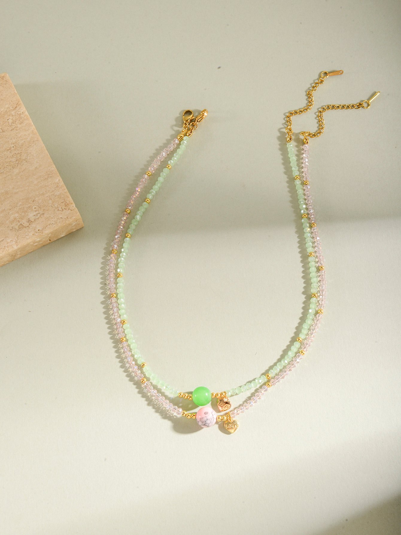 Set of 2 - Glass Beaded Necklace