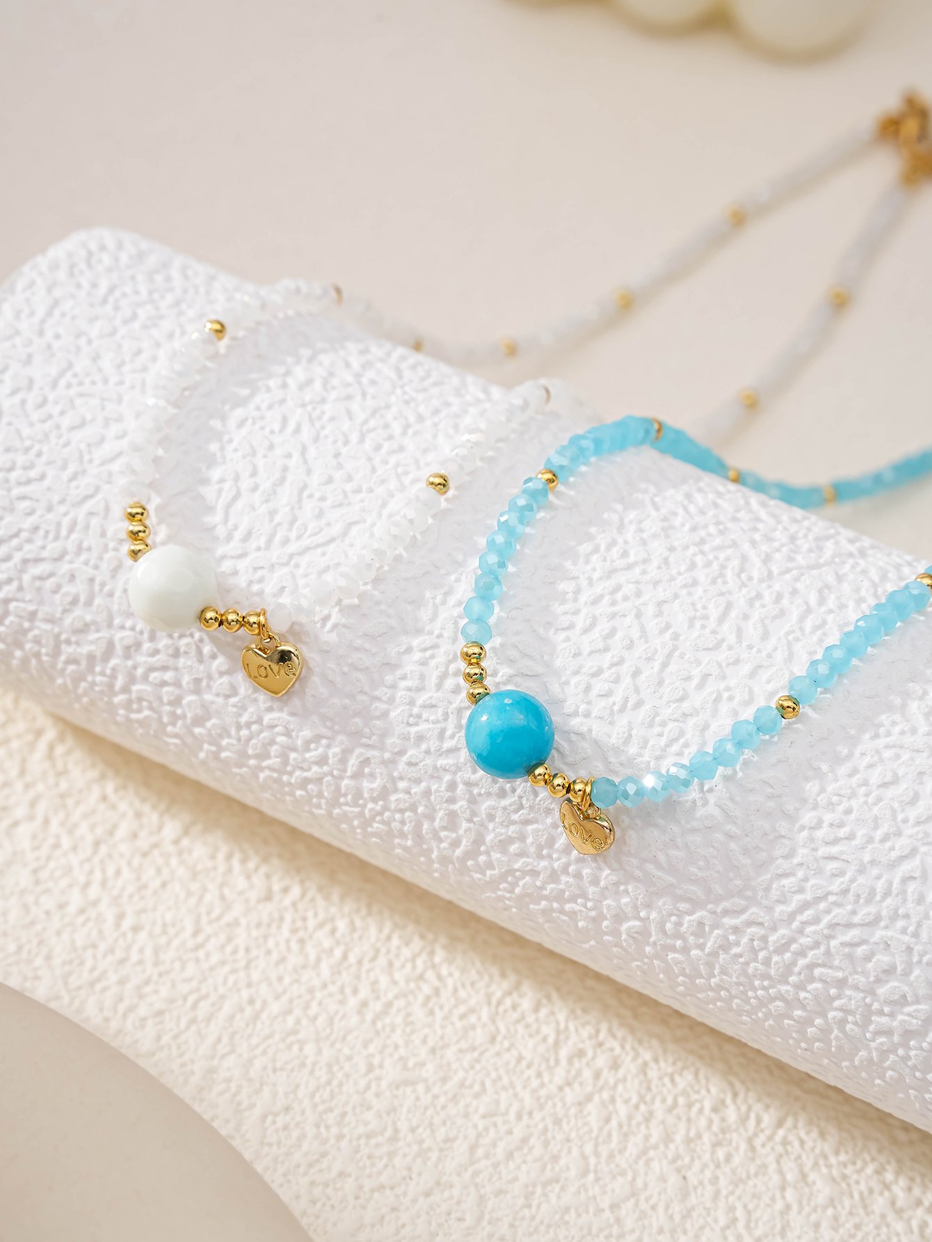 Set of 2 - Glass Beaded Necklace
